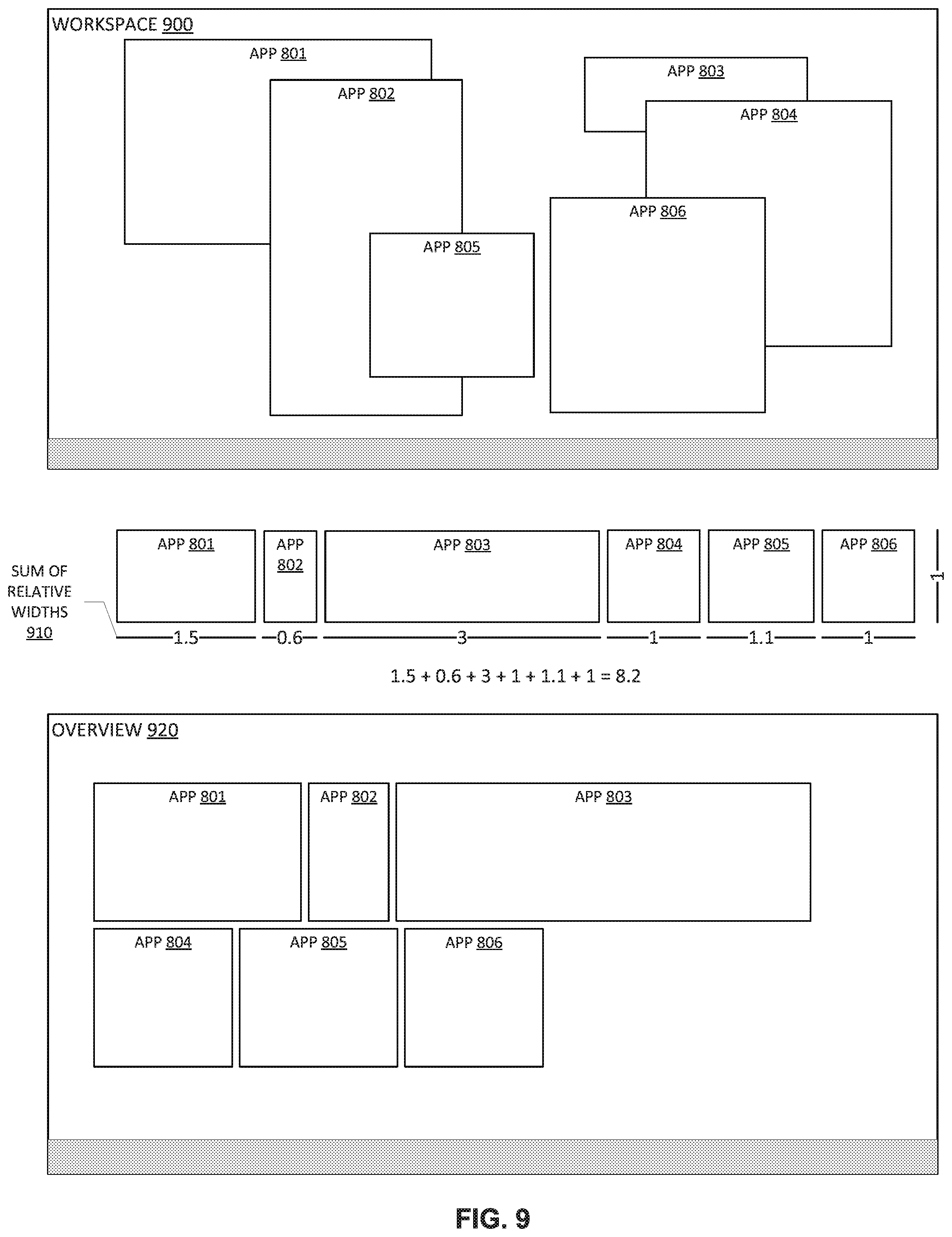 Patent US12455671 Figure 10 – Multi-spatial overview mode