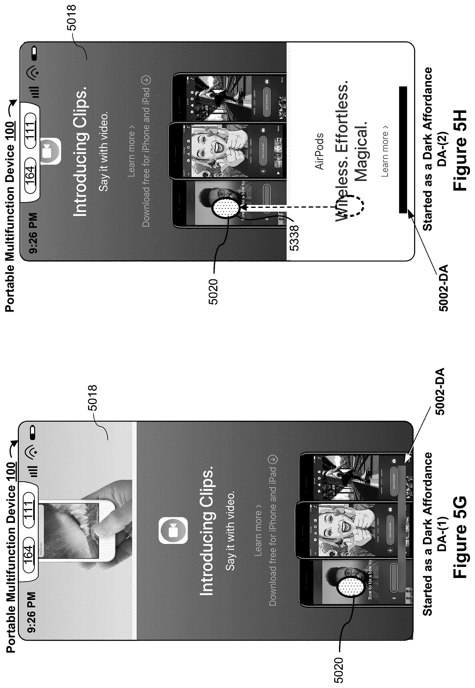 Patent US12455681 Figure 11 – Device, method, and graphical user interface for adjusting a display property of an affordance over changing background content