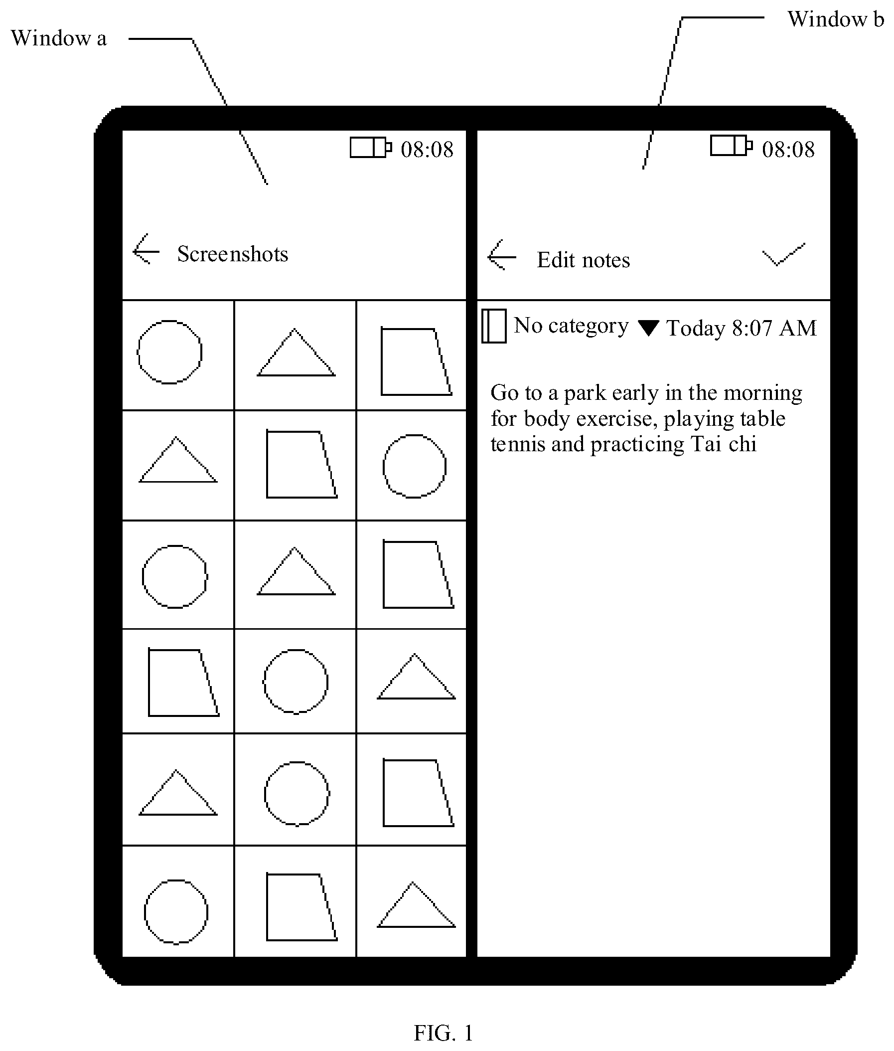 Patent US12455684 Figure 1 – Method for displaying a plurality of windows in split-screen manner, and electronic device
