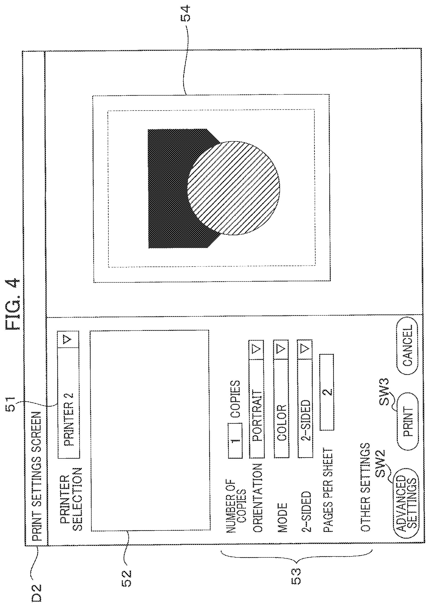 Patent US12455706 Figure 4 – Information processing device having OS-standard general-purpose printing program installed thereon that enables the device to notify user of connection error with printer