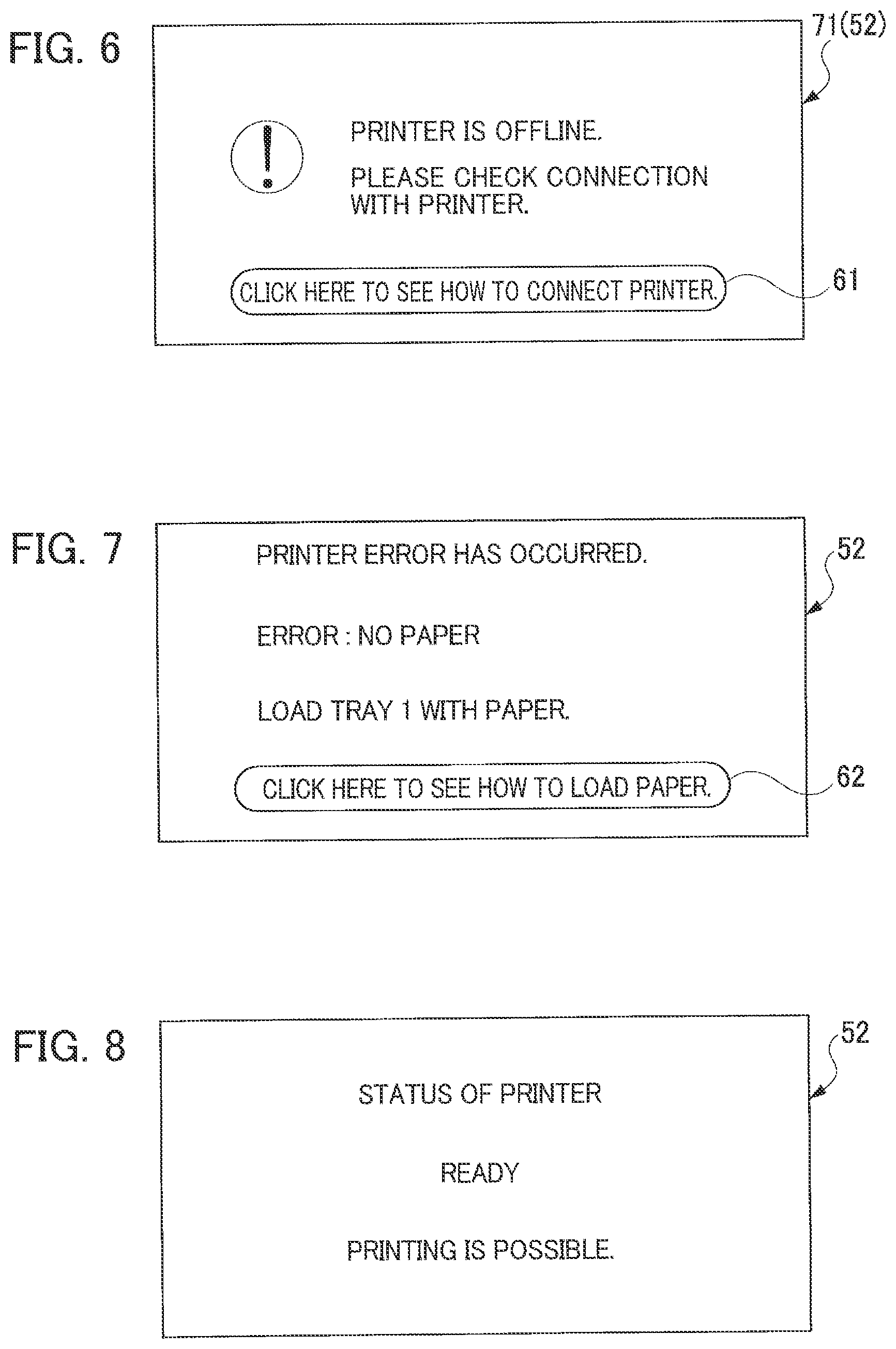Patent US12455706 Figure 6 – Information processing device having OS-standard general-purpose printing program installed thereon that enables the device to notify user of connection error with printer