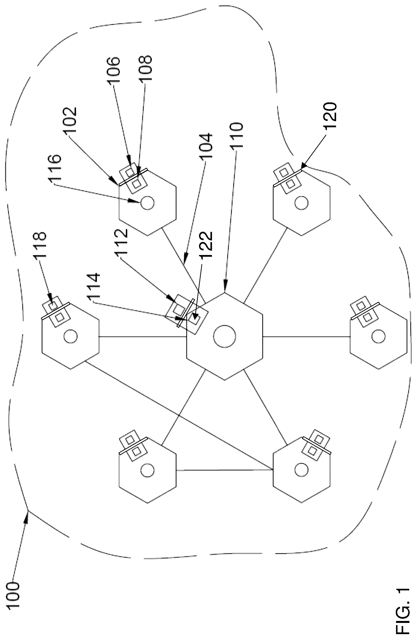 Patent US12455715 Figure 1 – System and method for virtual and augmented reality employing workgroup pods