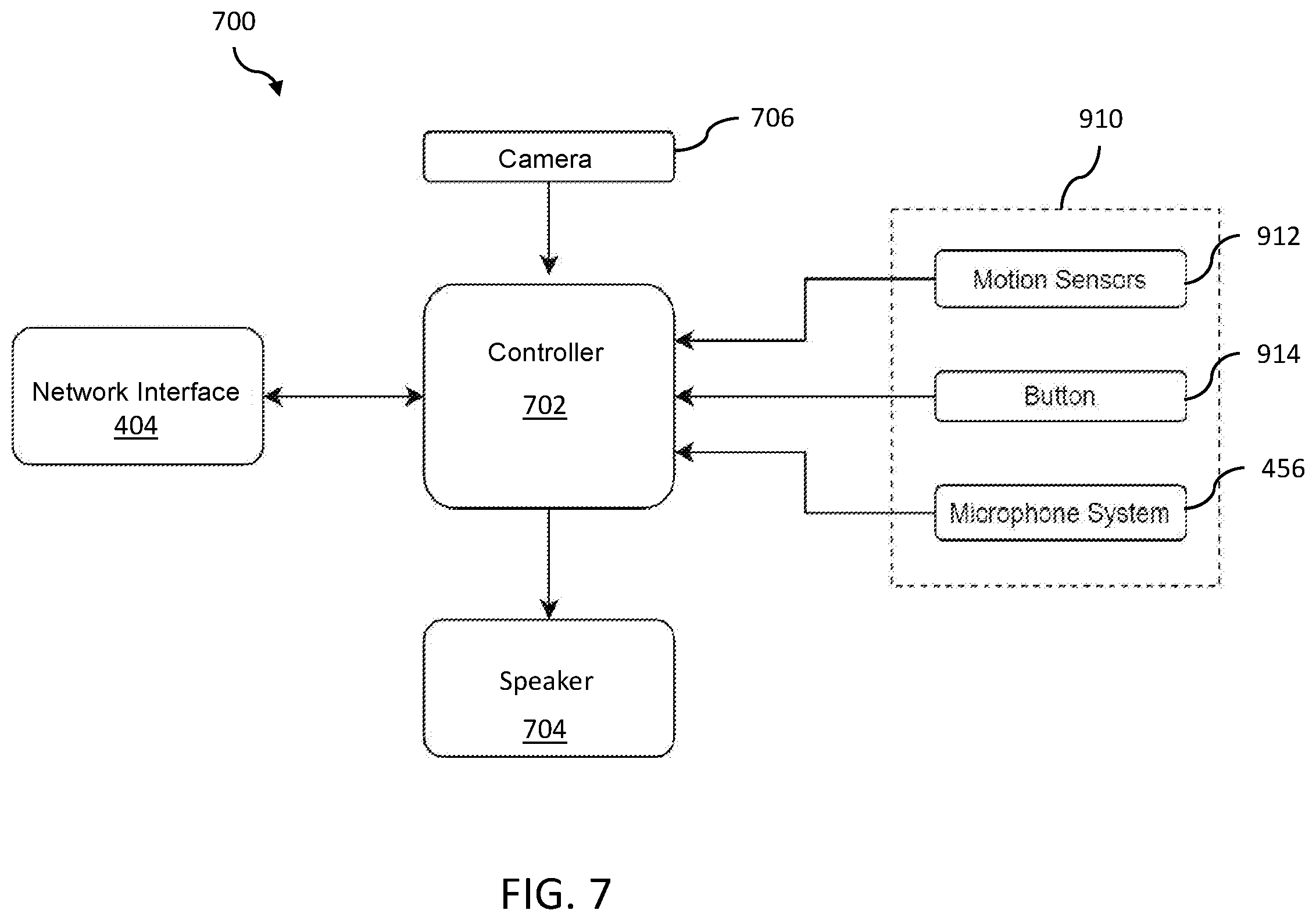 Patent US12455719 Figure 8 – Speaker control based on proximity