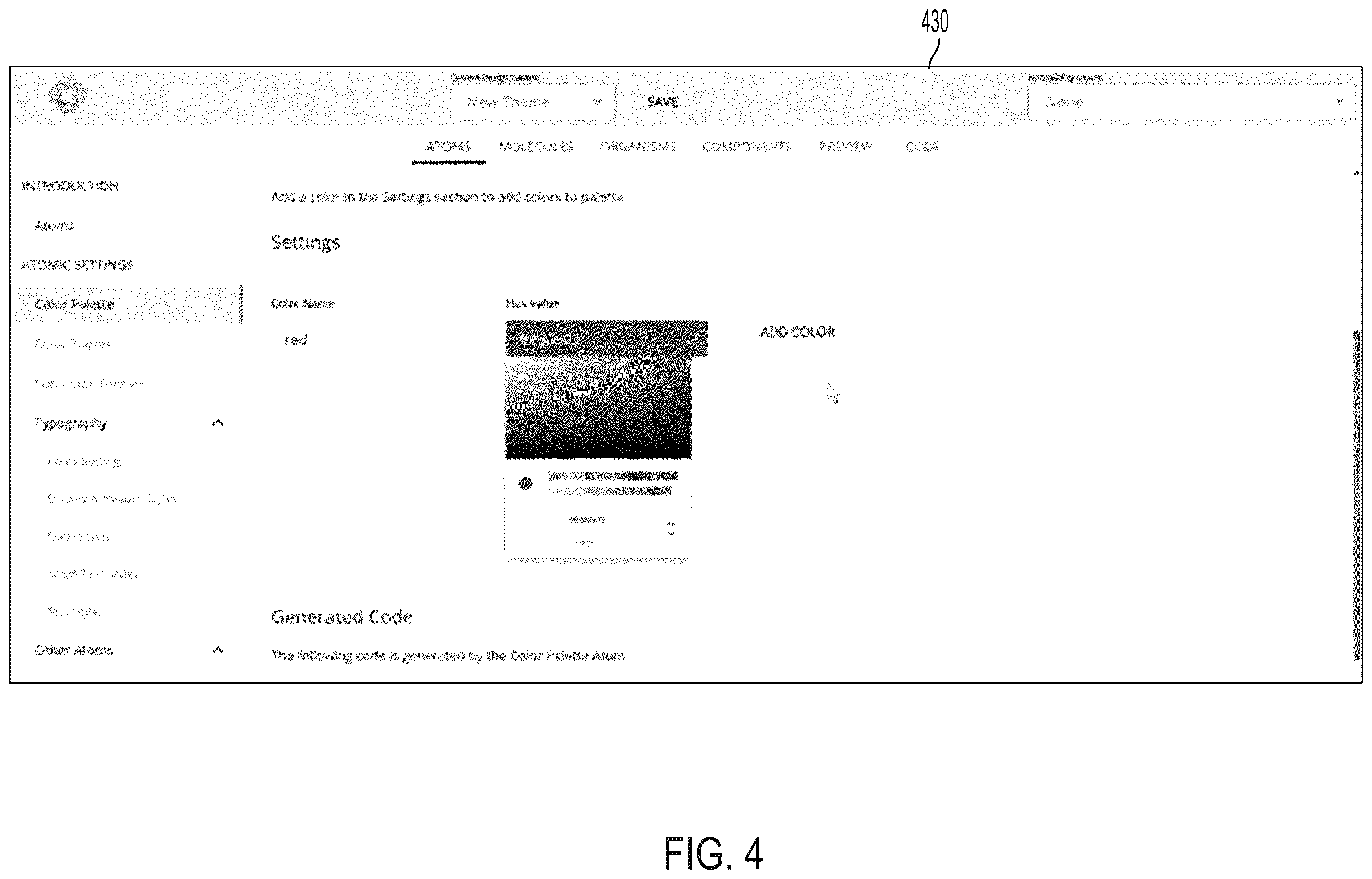 Patent US12455724 Figure 4 – Theme-builder for accessibility-aware design services