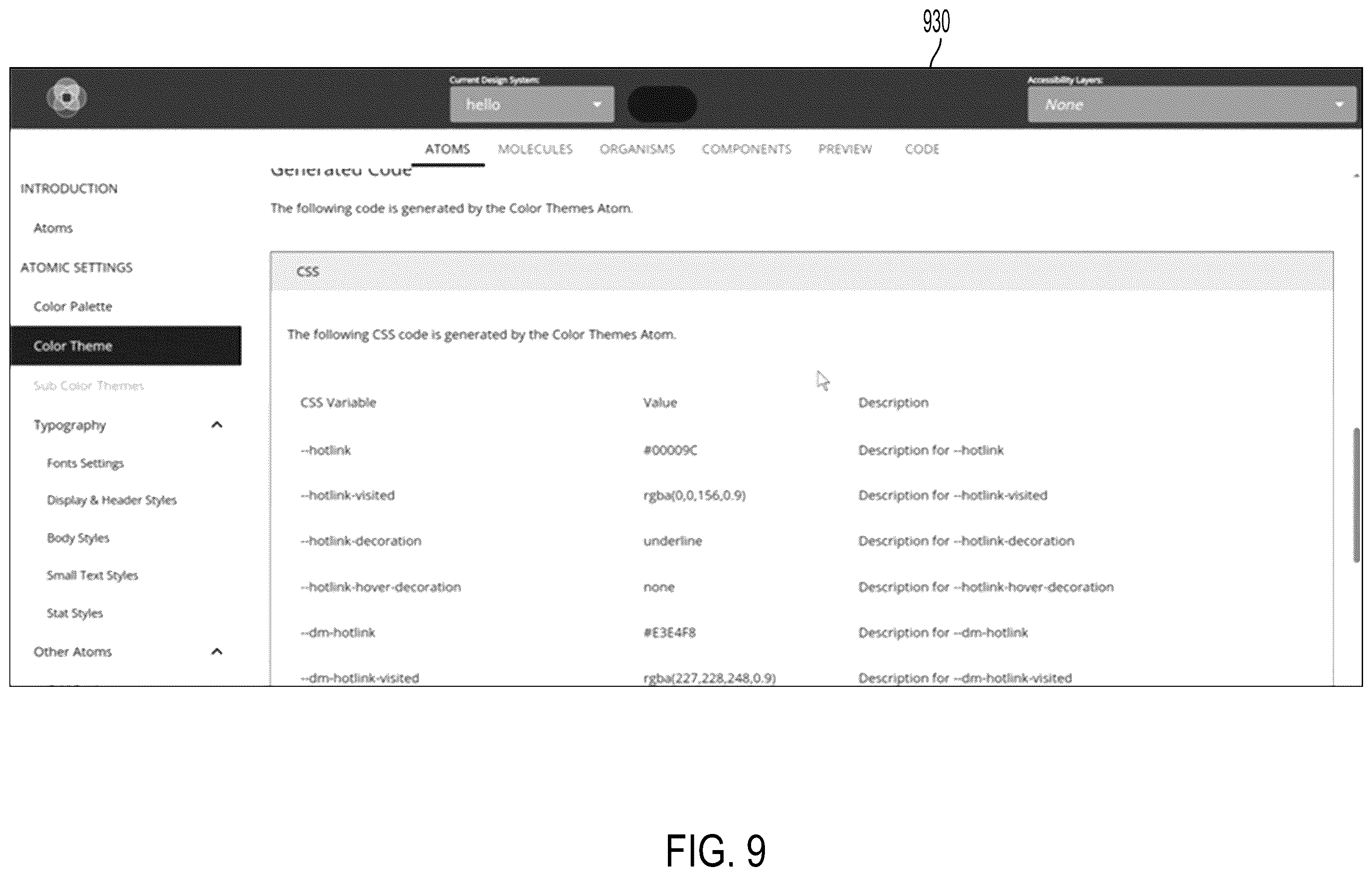 Patent US12455724 Figure 9 – Theme-builder for accessibility-aware design services