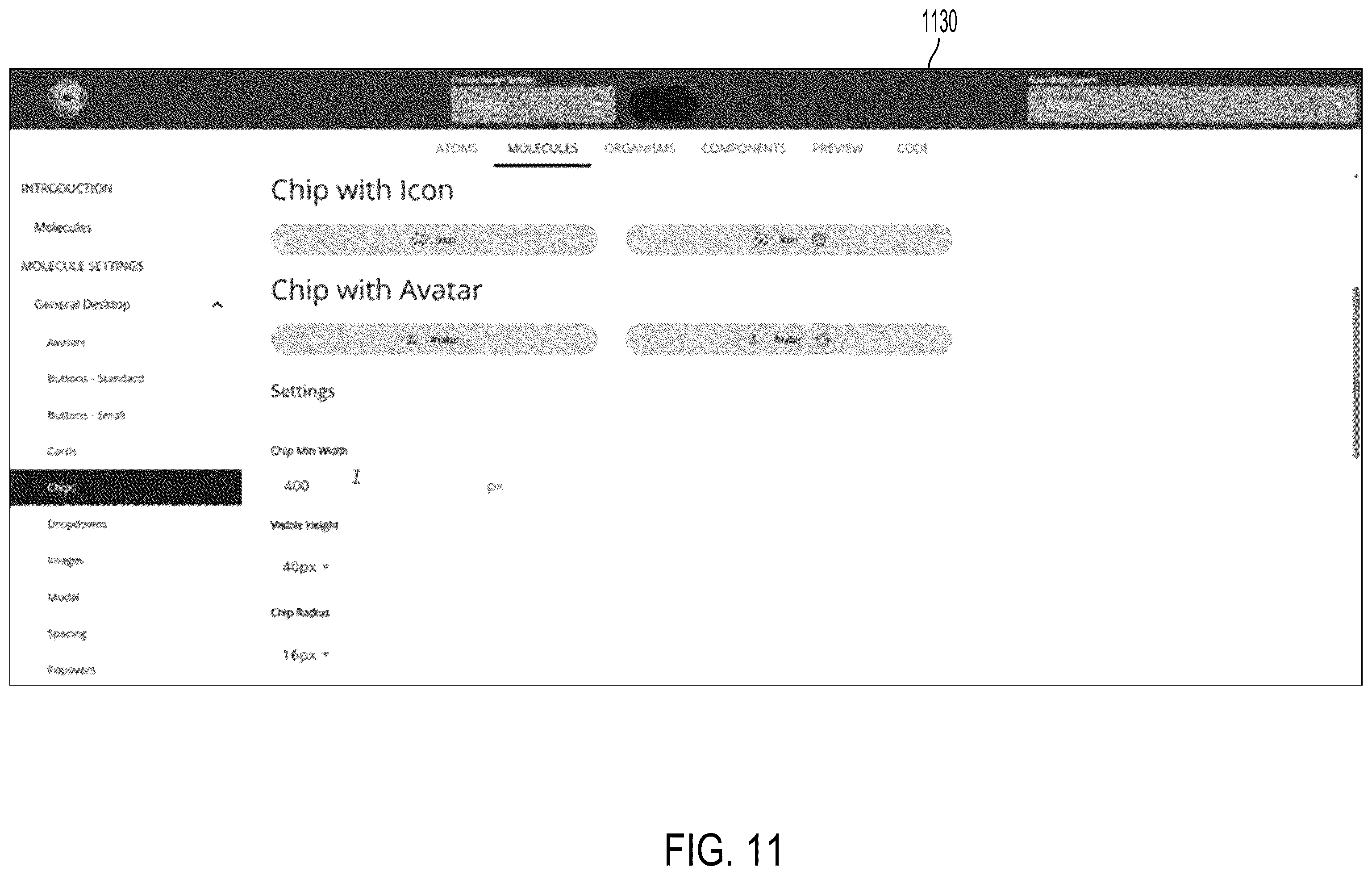 Patent US12455724 Figure 11 – Theme-builder for accessibility-aware design services