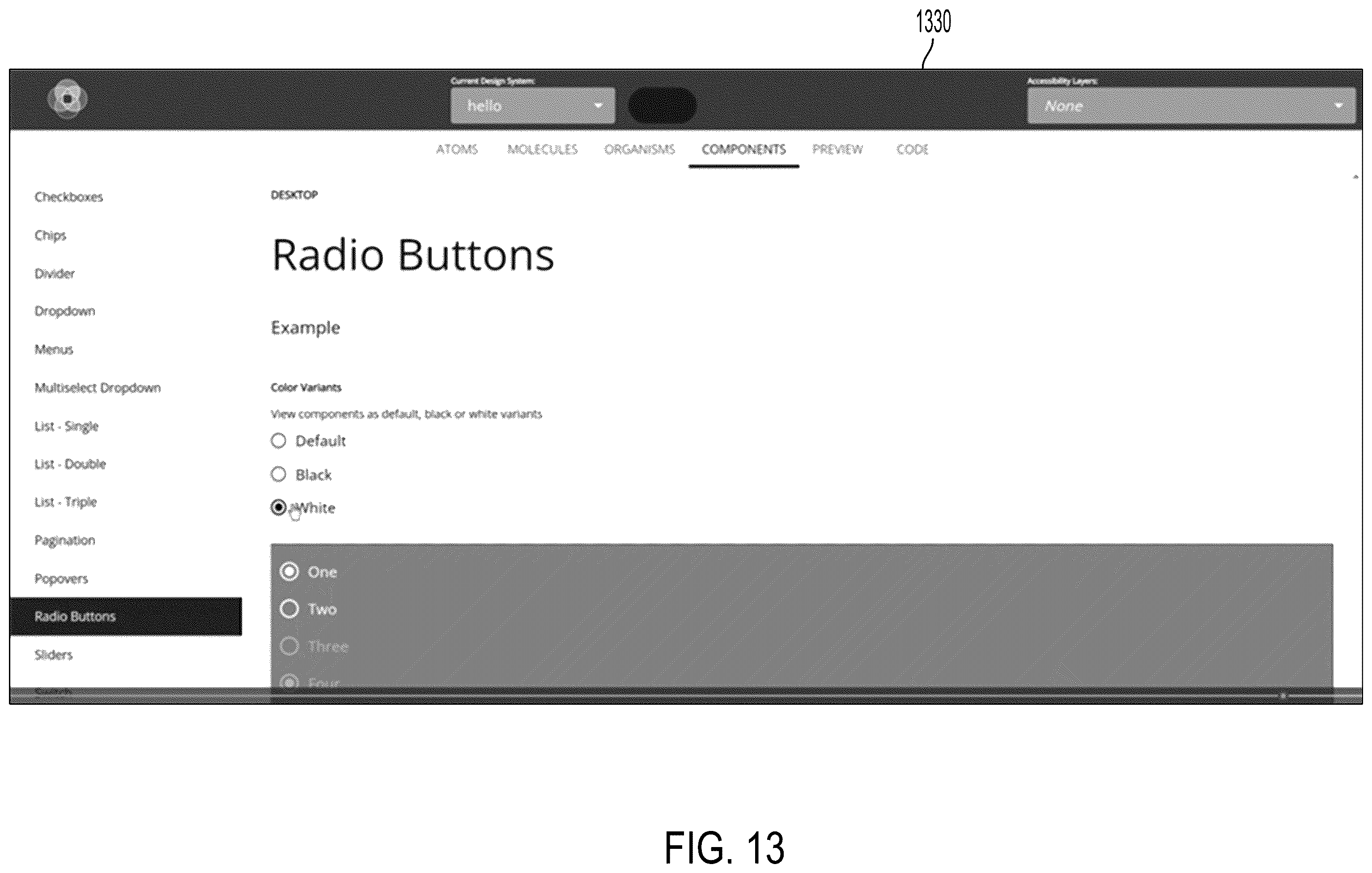 Patent US12455724 Figure 13 – Theme-builder for accessibility-aware design services