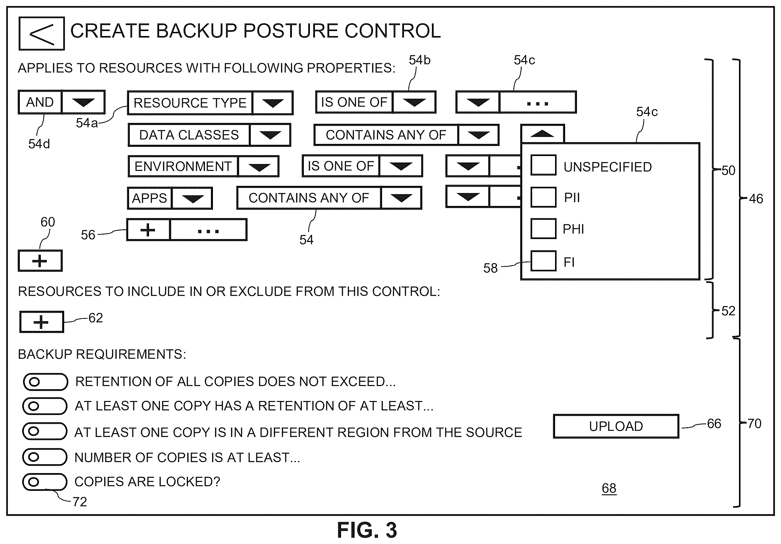 Patent US12455793 Figure 3 – Content-based backup policies