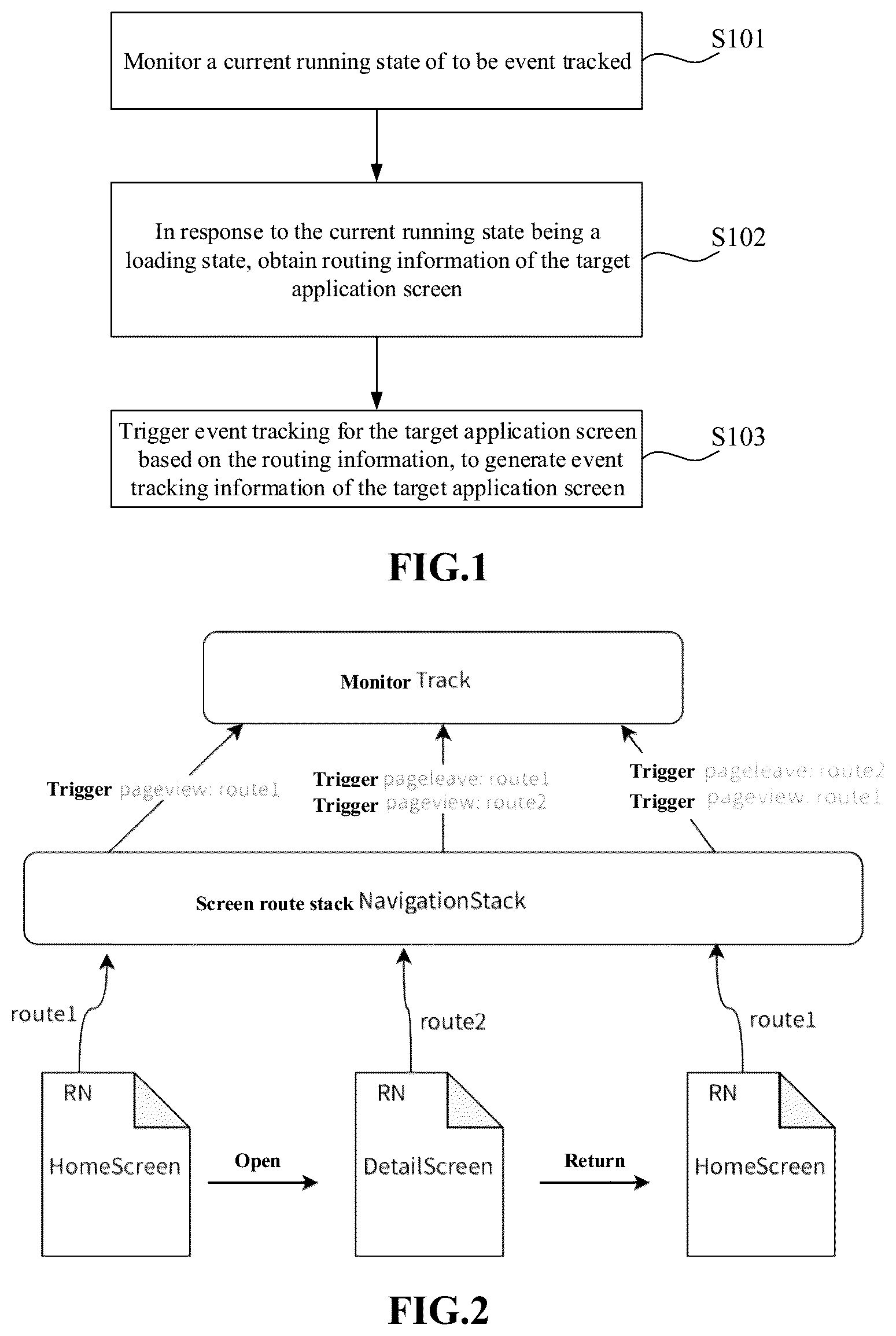 Patent US12455801 — Full event tracking method and apparatus for single page application screen, device, and storage medium — Figure 1