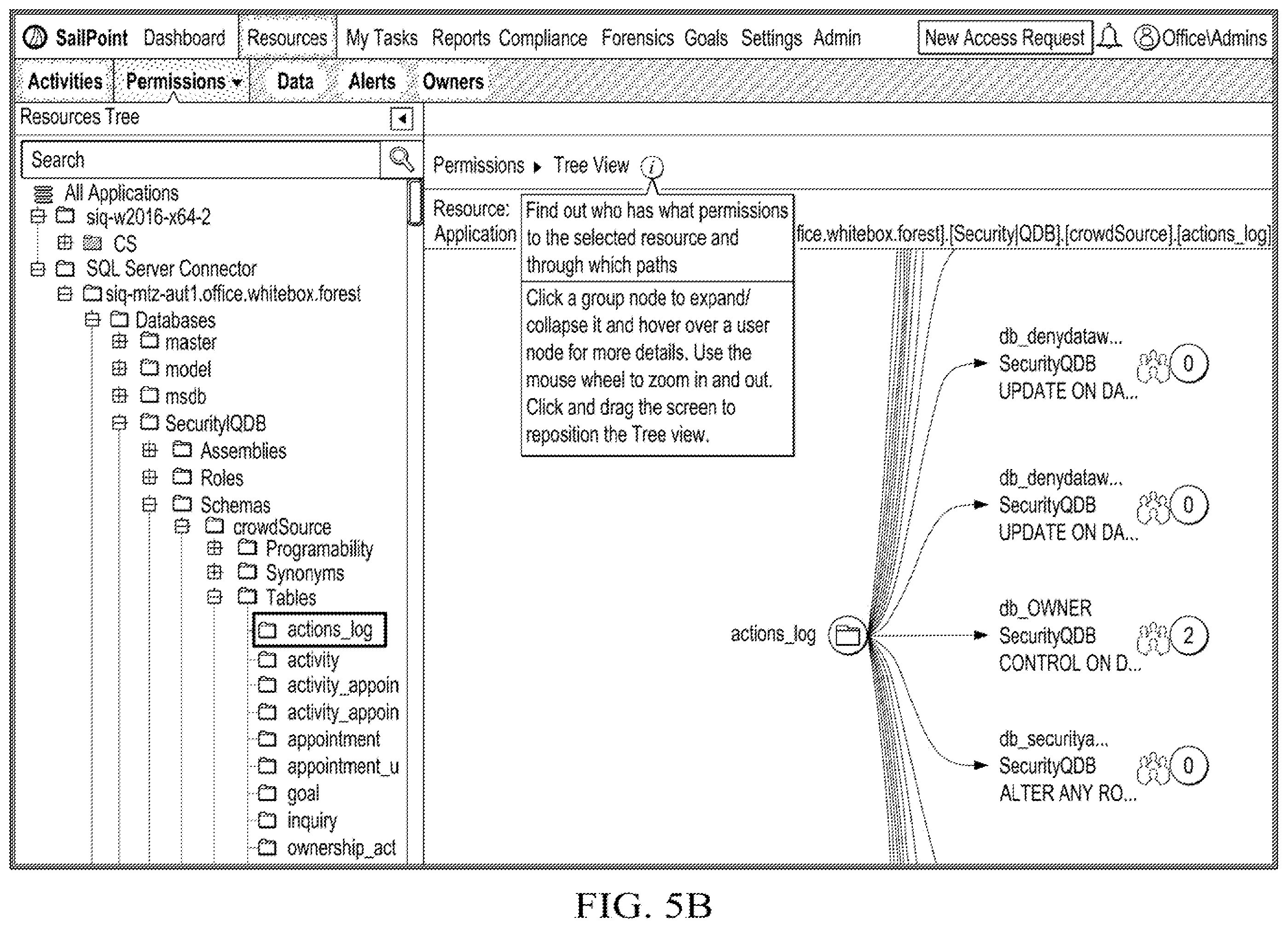 Patent US12455878 Figure 5 – System and method for SQL server resources and permissions analysis in identity management systems
