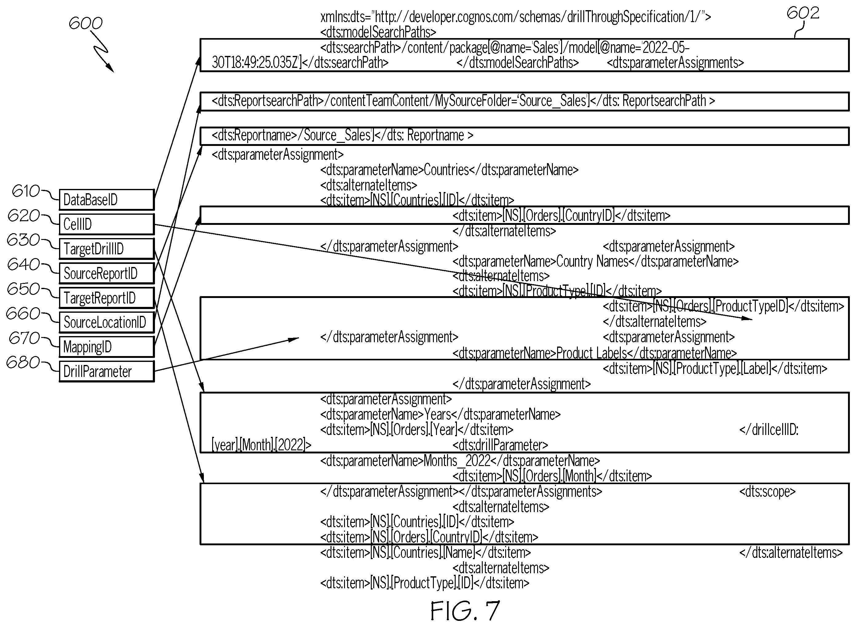 Patent US12455892 Figure 8 – Artificial intelligence based bot-enhanced retrieval of drill through data