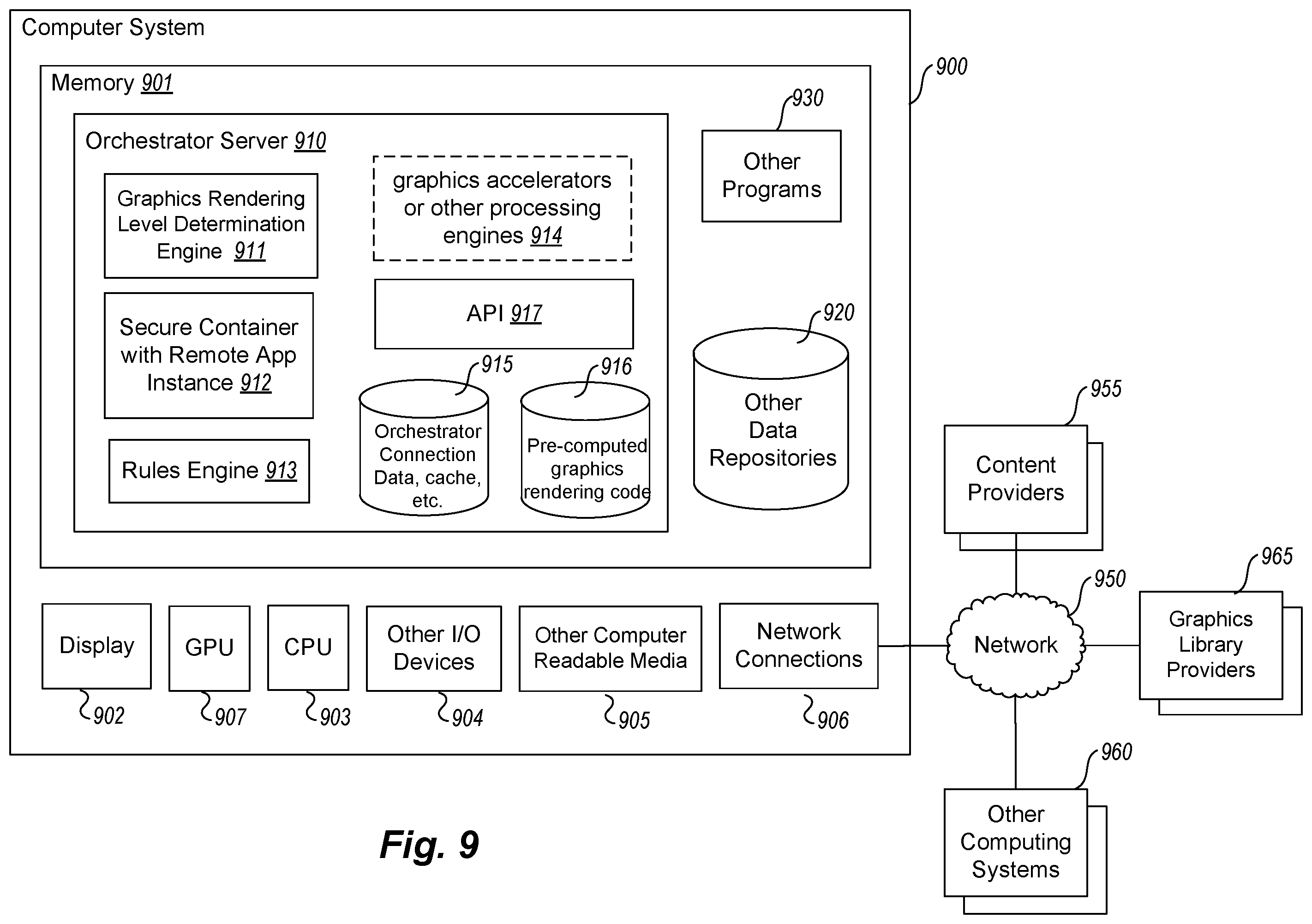 Patent US12455936 Figure 9 – Application remoting across a network using draw commands
