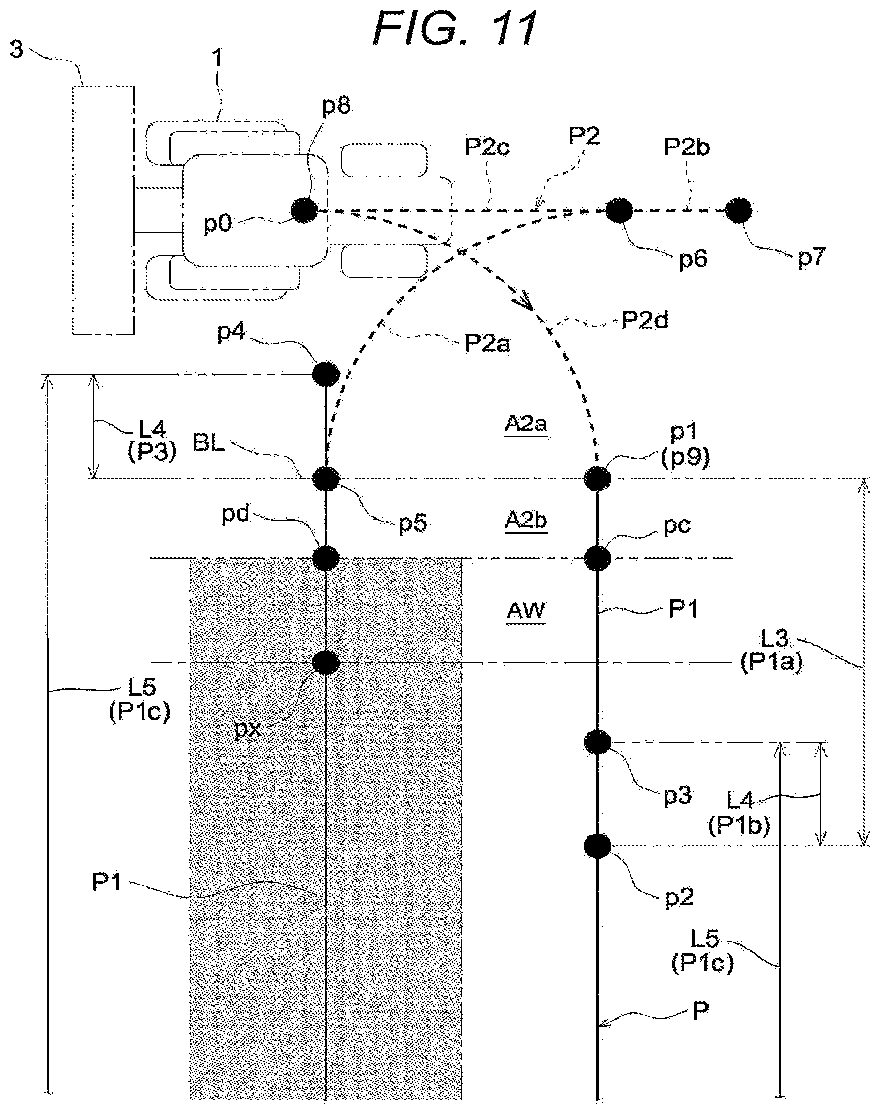 Patent US12457913 Figure 11 – Automatic traveling system, automatic traveling method, and automatic traveling program