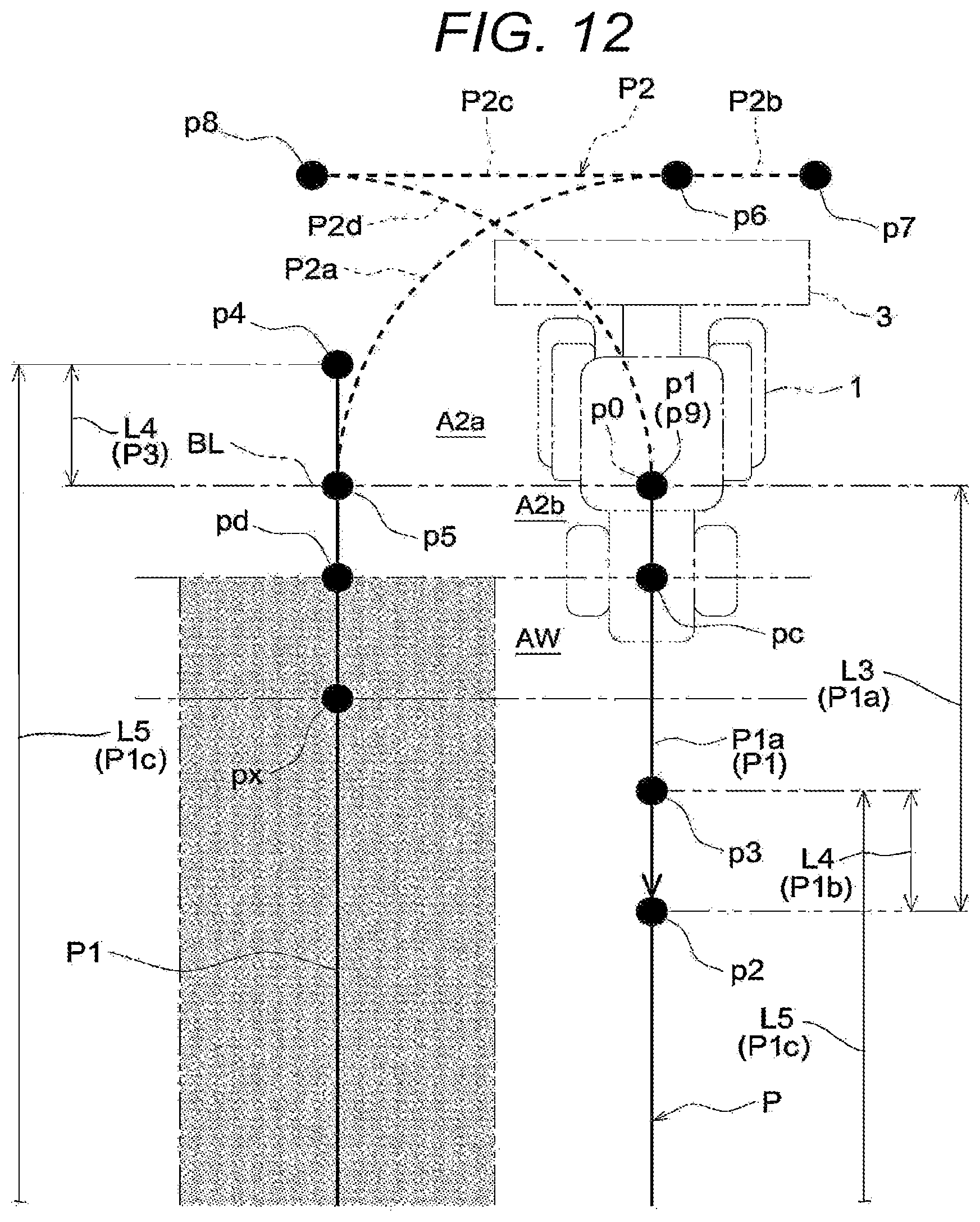Patent US12457913 Figure 12 – Automatic traveling system, automatic traveling method, and automatic traveling program