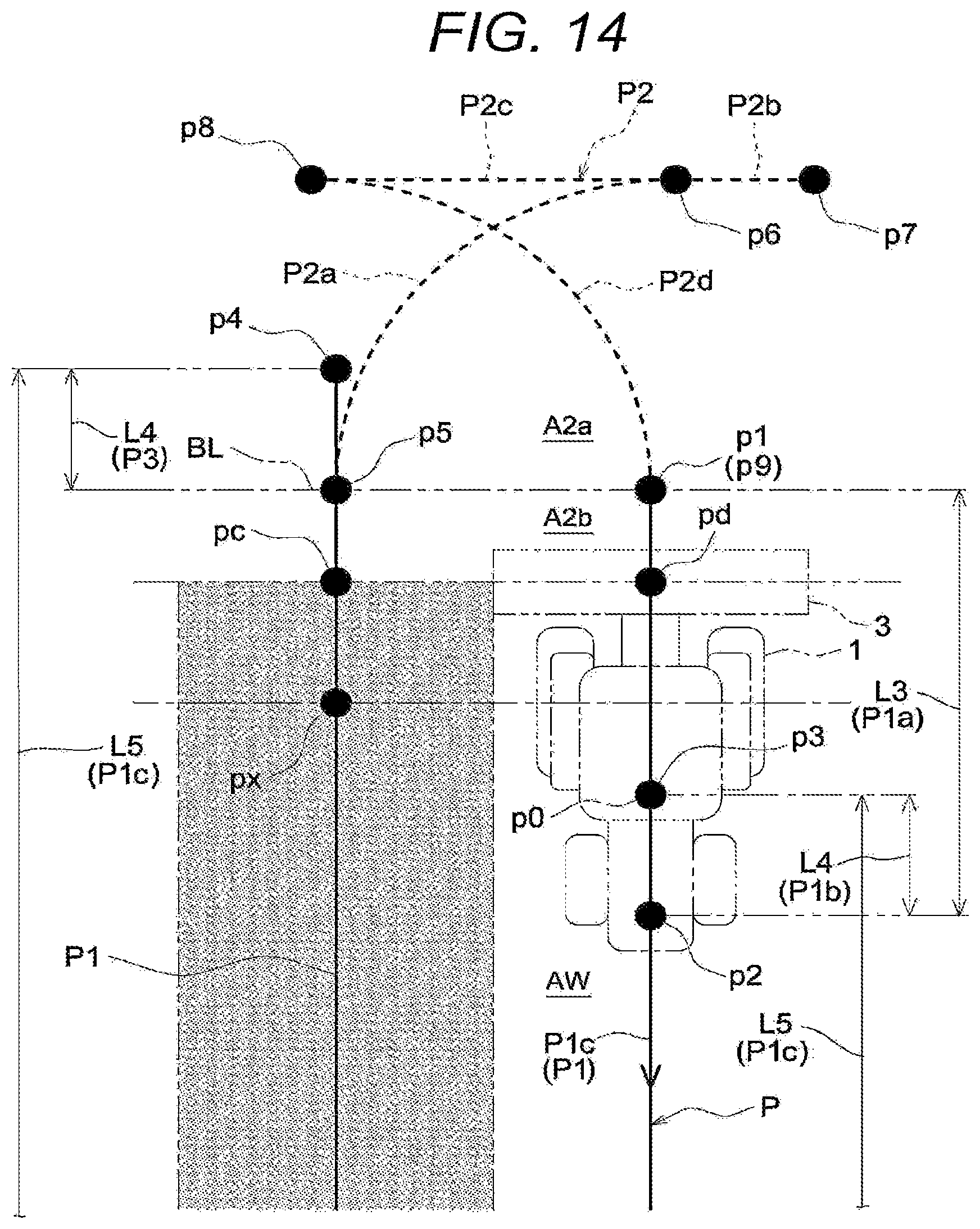 Patent US12457913 Figure 14 – Automatic traveling system, automatic traveling method, and automatic traveling program
