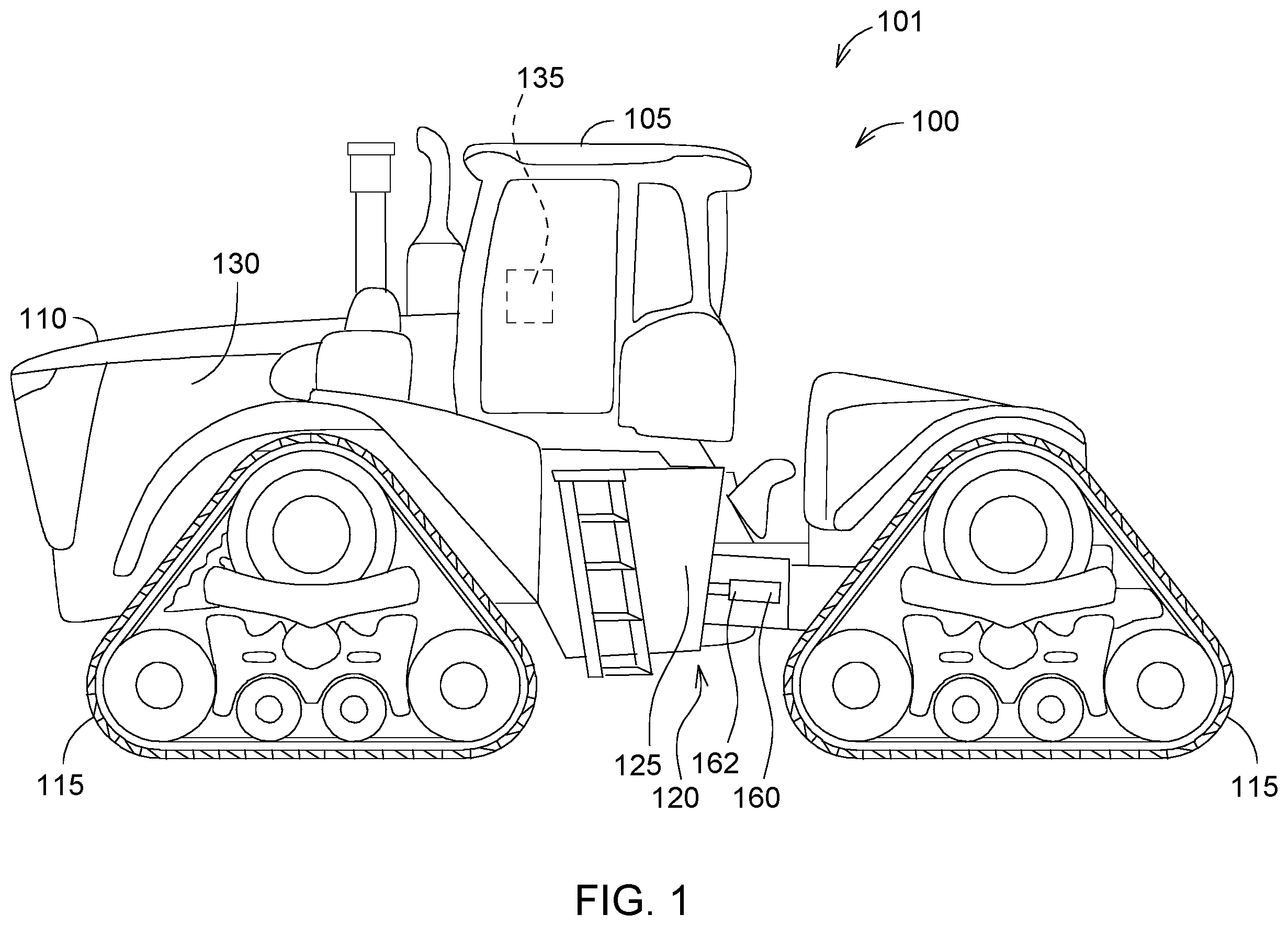 Patent US12457914 Figure 1 – Crop feeler device for machine row guidance