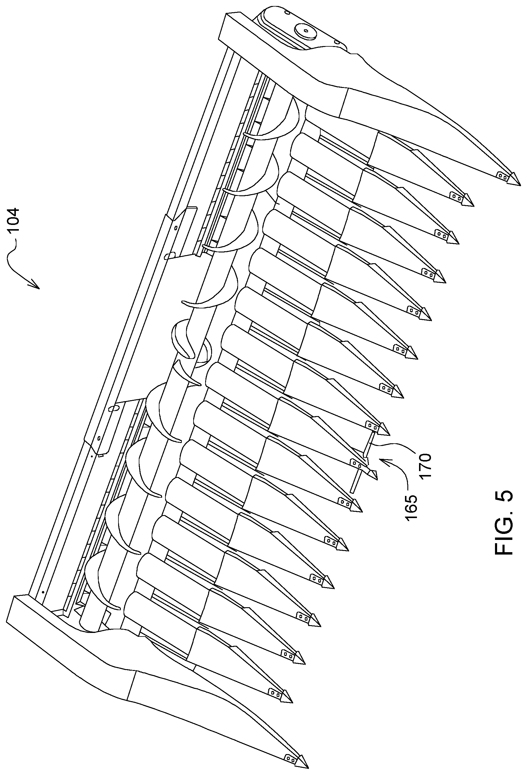 Patent US12457914 Figure 5 – Crop feeler device for machine row guidance