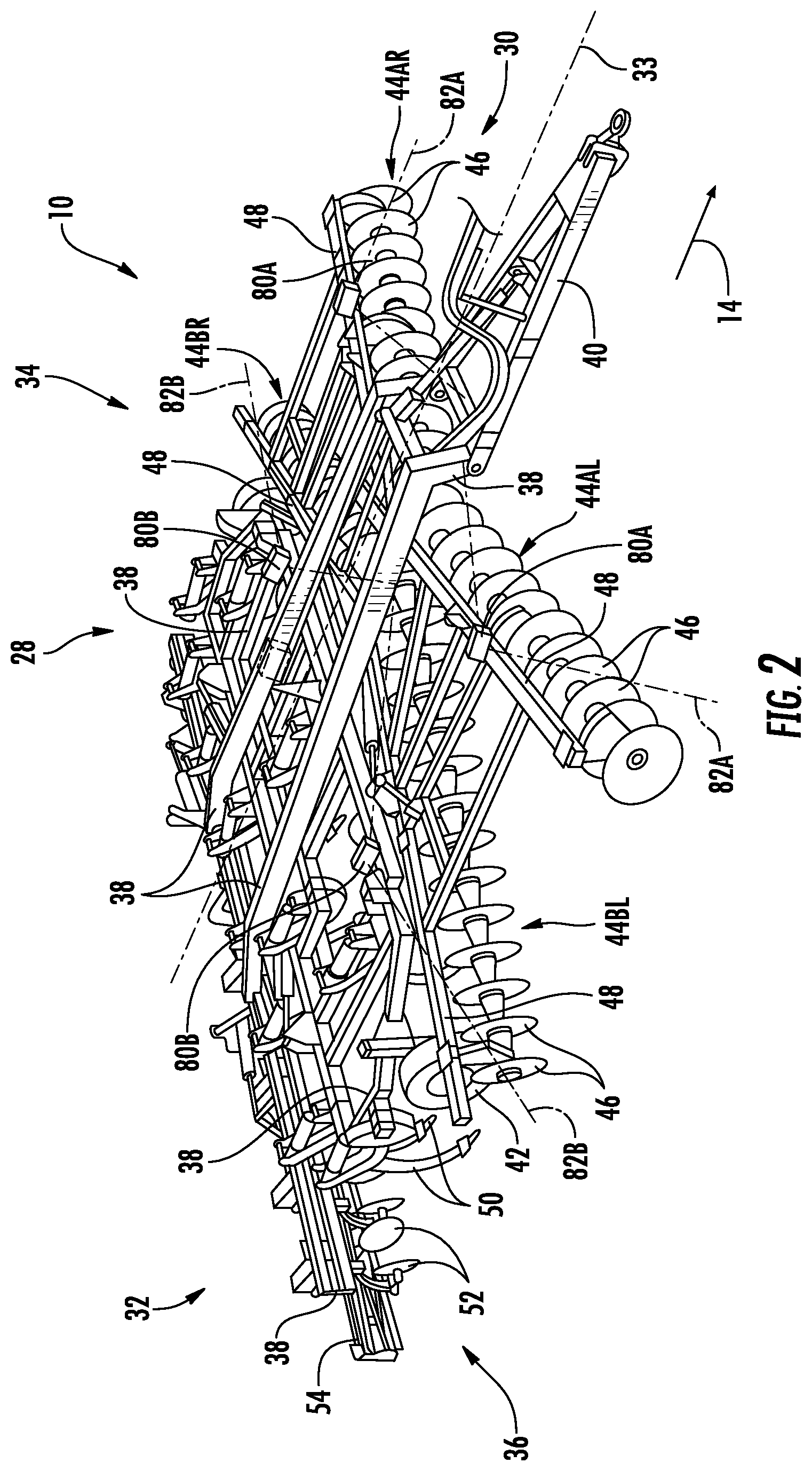 Patent US12457916 Figure 2 – Systems and methods for monitoring disc conditions of agricultural implements using soil density measurements