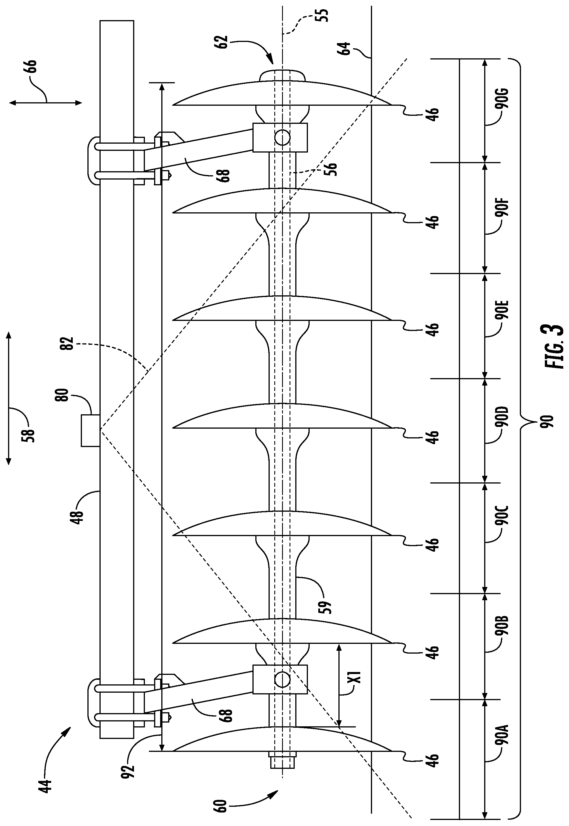 Patent US12457916 Figure 3 – Systems and methods for monitoring disc conditions of agricultural implements using soil density measurements