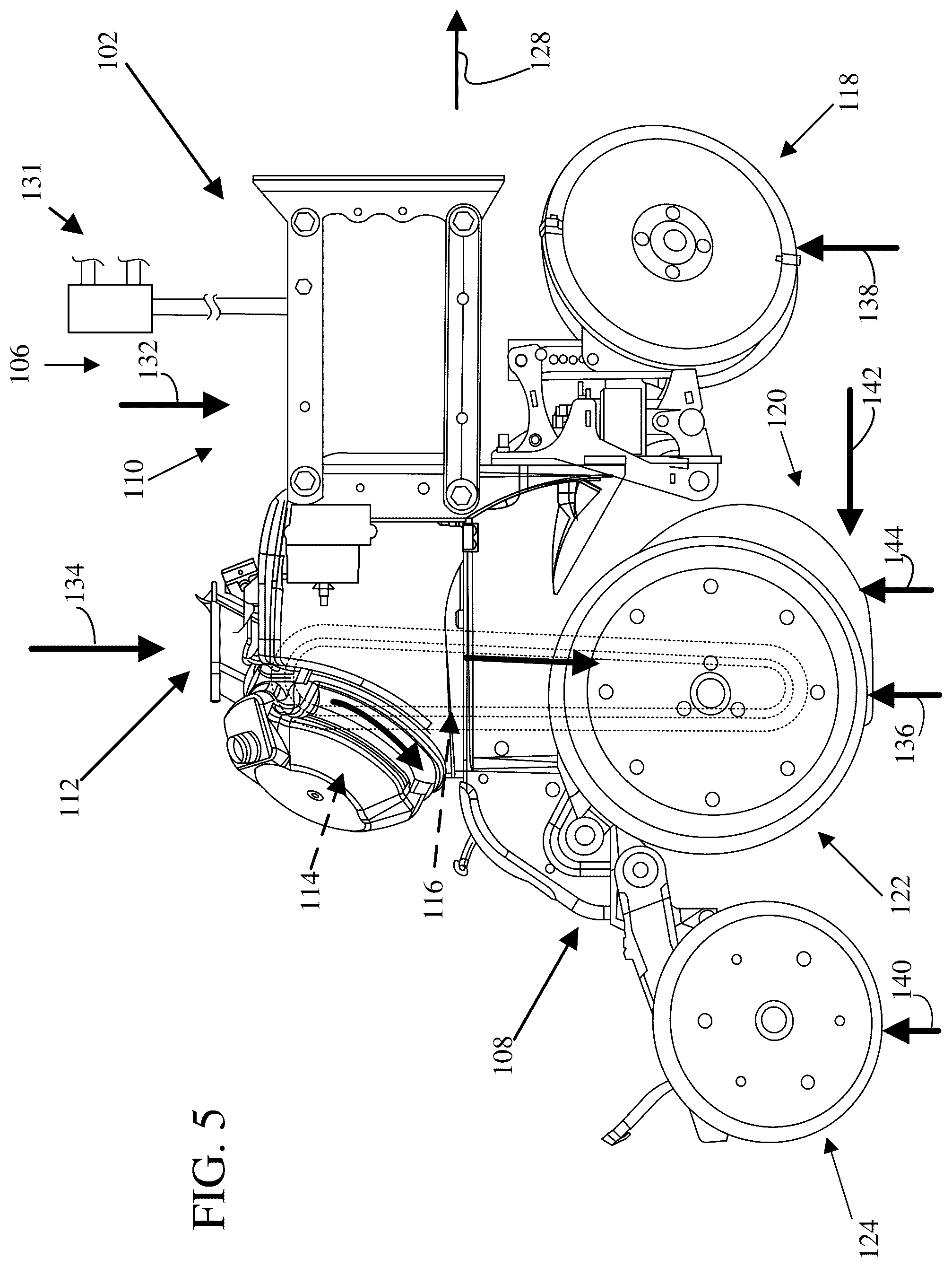 Patent US12457921 Figure 5 – Controlling components of row unit based on soil strength