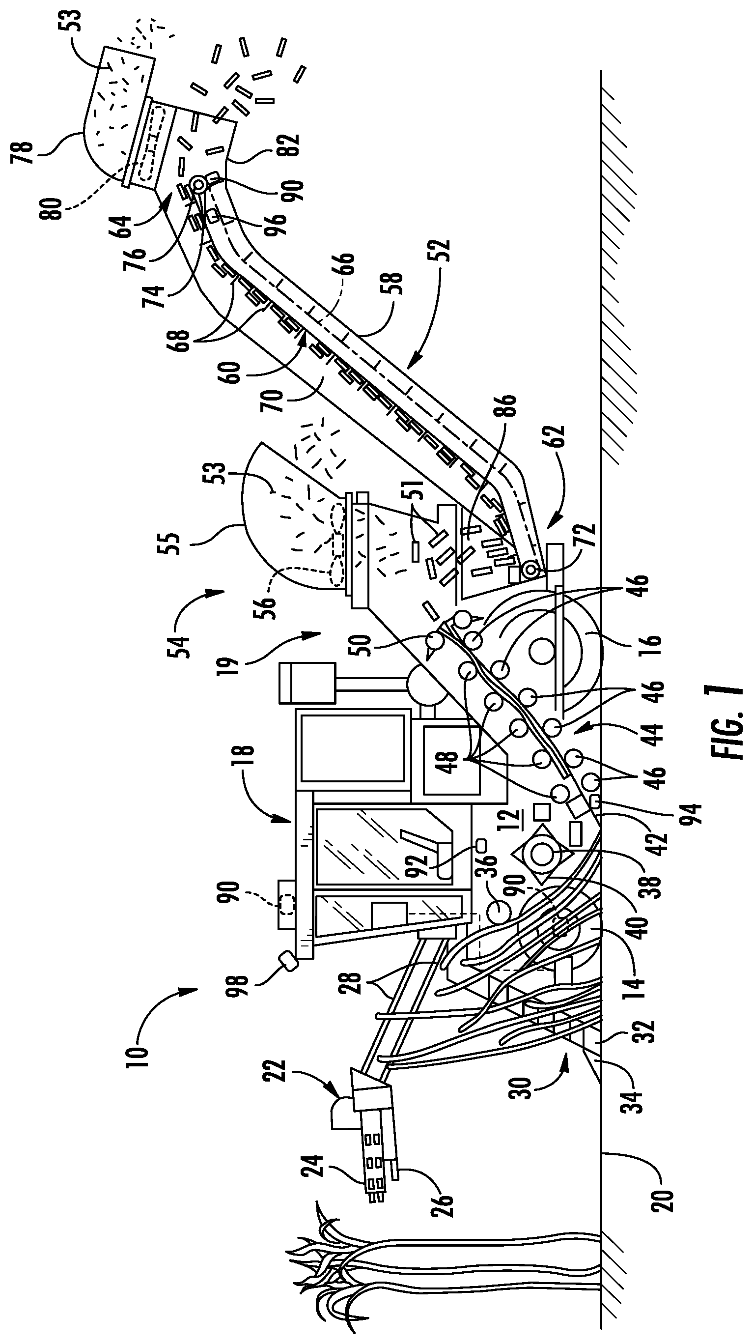Patent US12457923 Figure 1 – System and method for estimating crop yield for an agricultural harvester using a machine-learned model