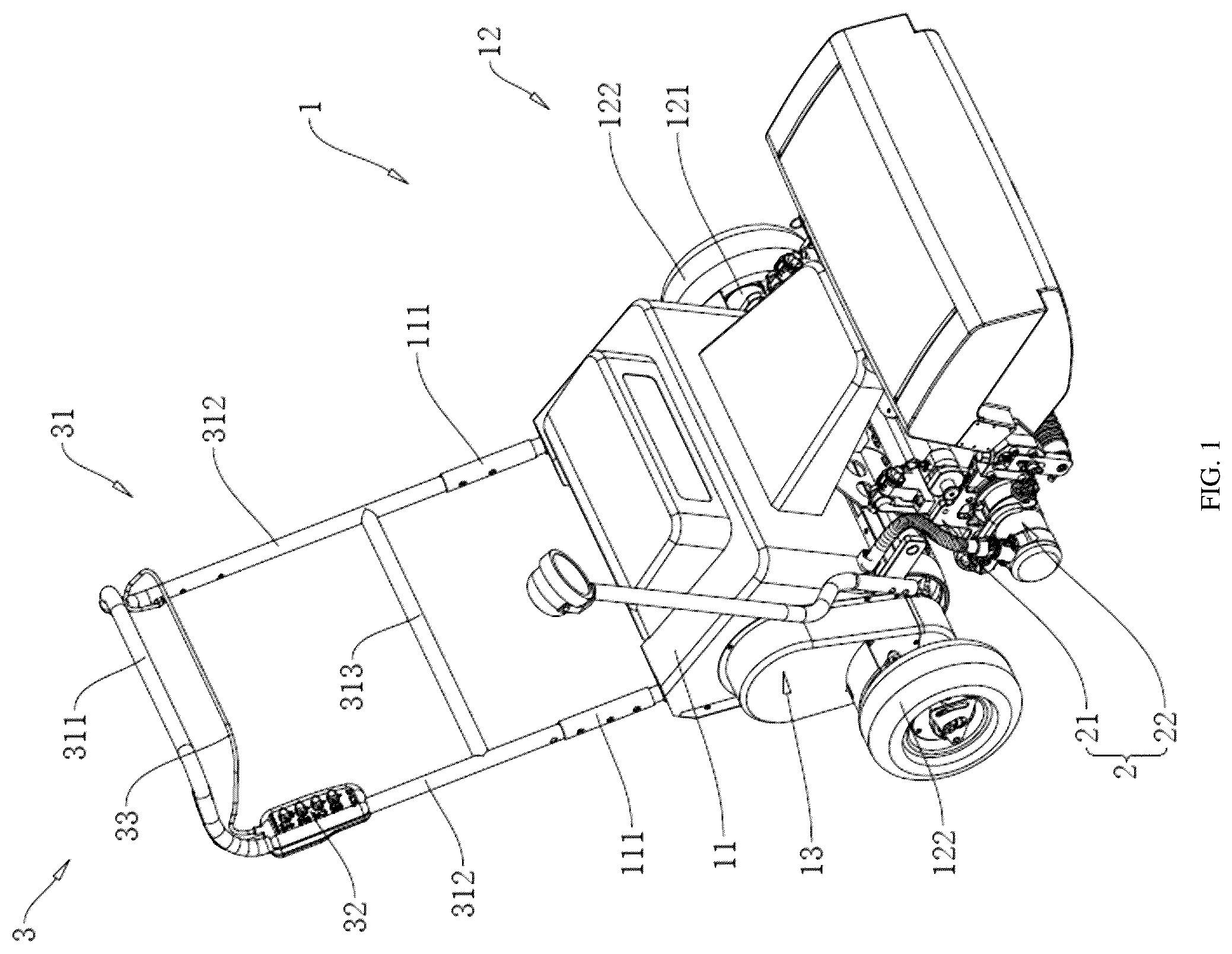 Patent US12457926 — Lawnmower with maintenance coupling — Figure 1