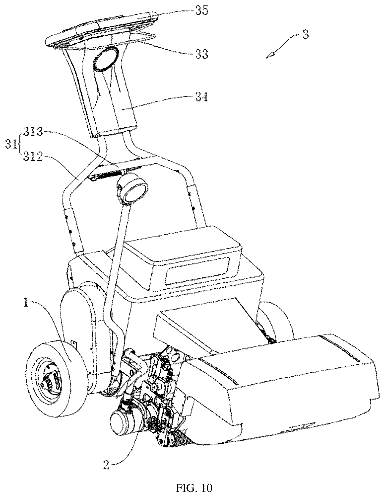 Patent US12457926 Figure 10 – Lawnmower with maintenance coupling