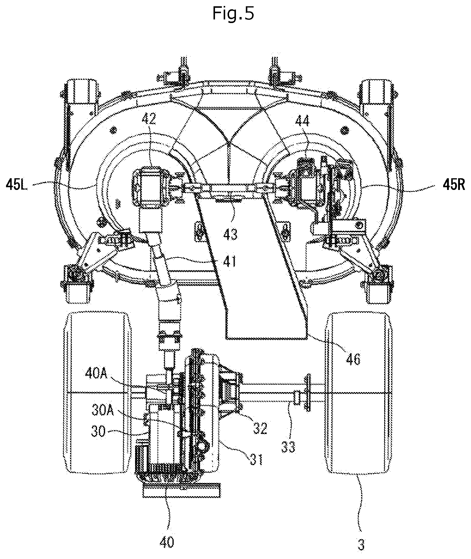 Patent US12457927 Figure 5 – Electric work vehicle drive arrangement