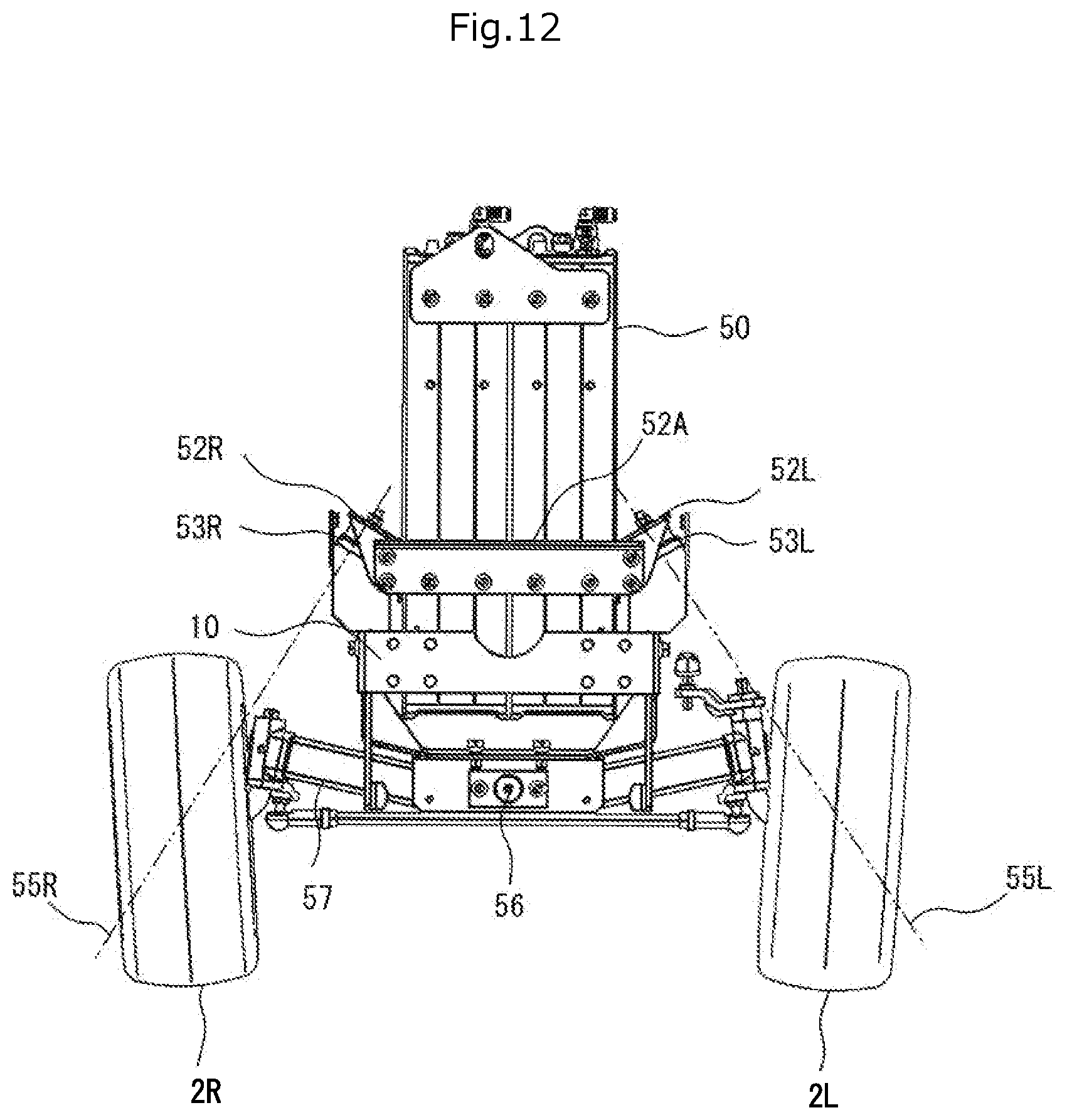 Patent US12457927 Figure 12 – Electric work vehicle drive arrangement