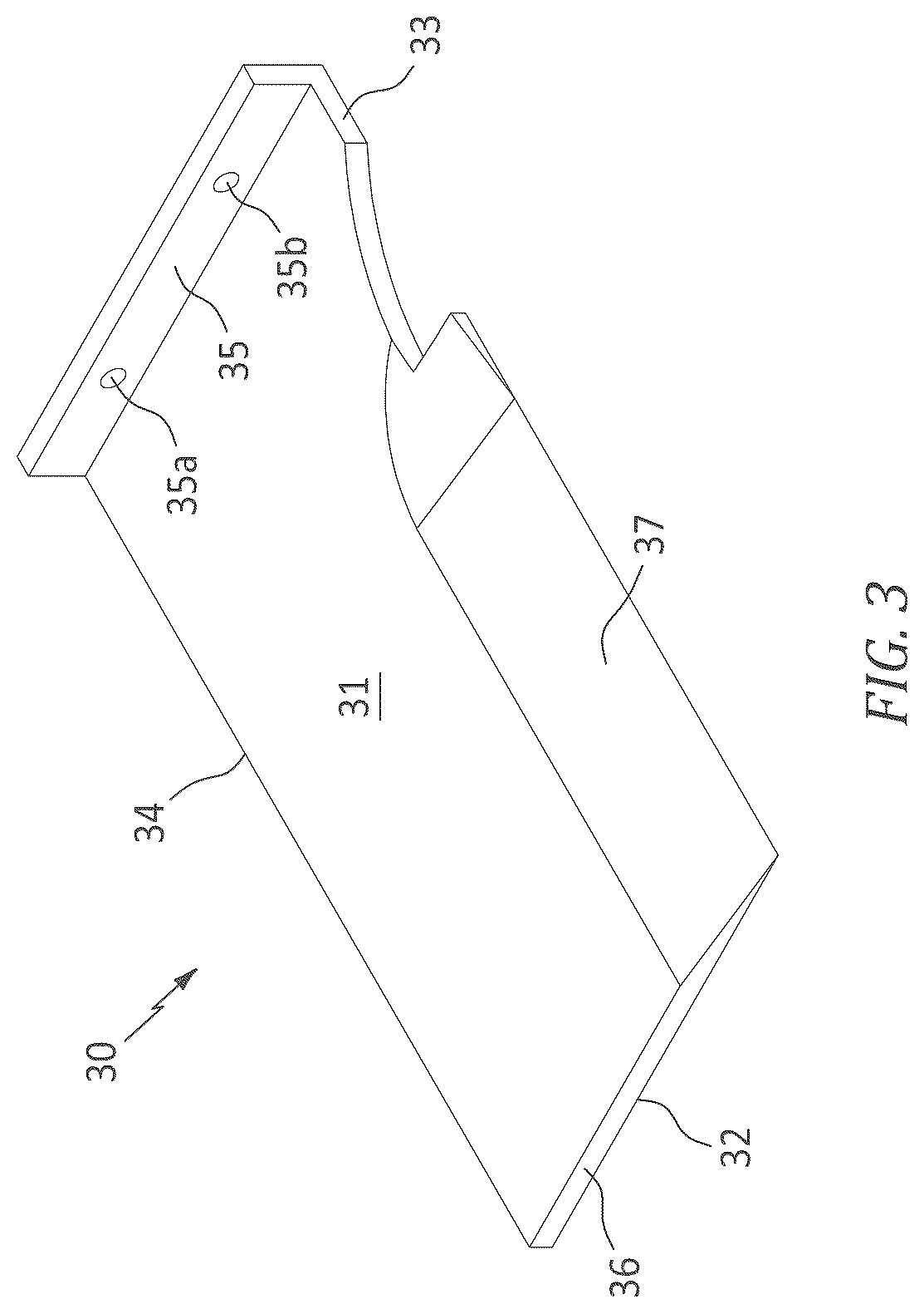 Patent US12457928 Figure 3 – Mower blade with removable cutting attachments