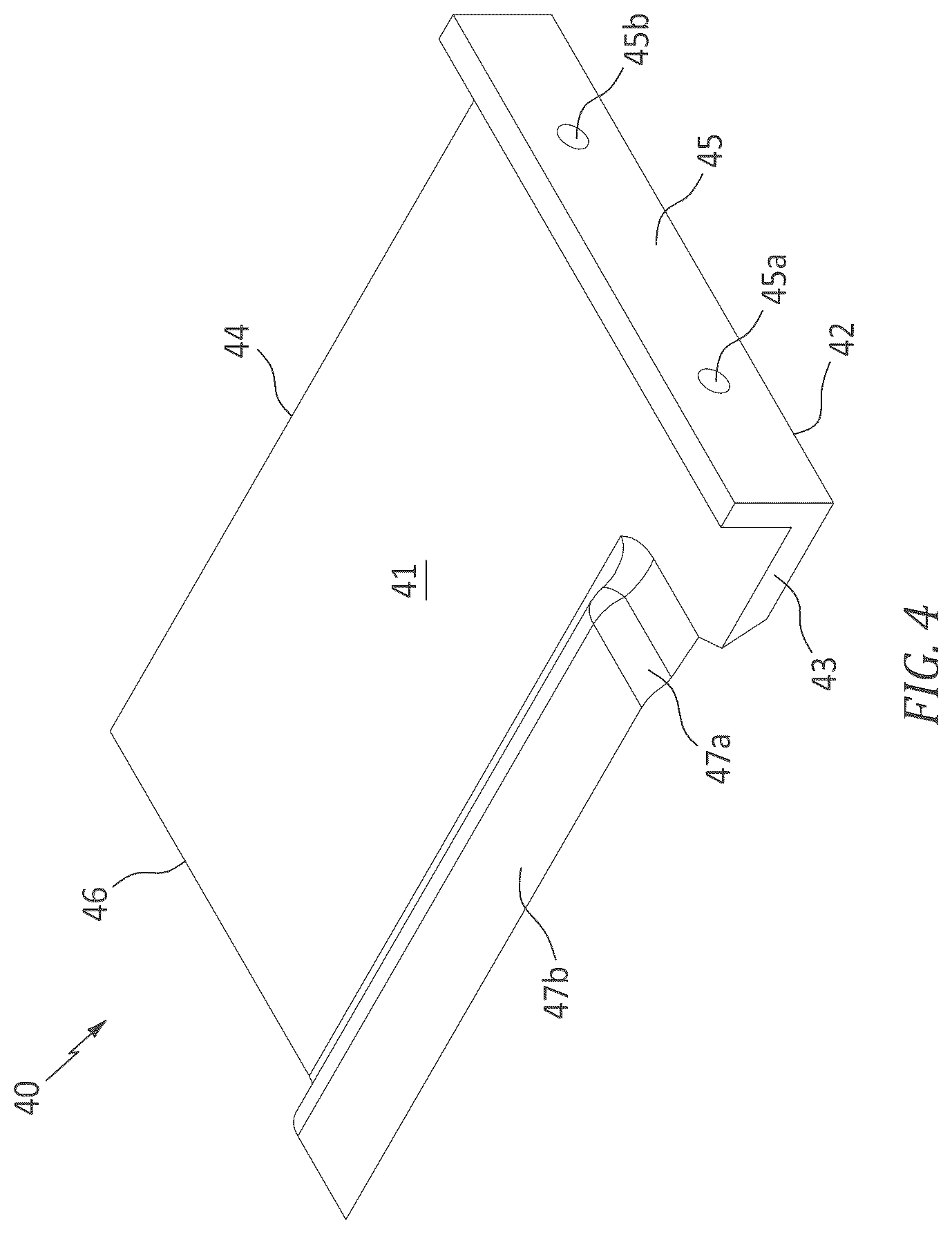 Patent US12457928 Figure 4 – Mower blade with removable cutting attachments