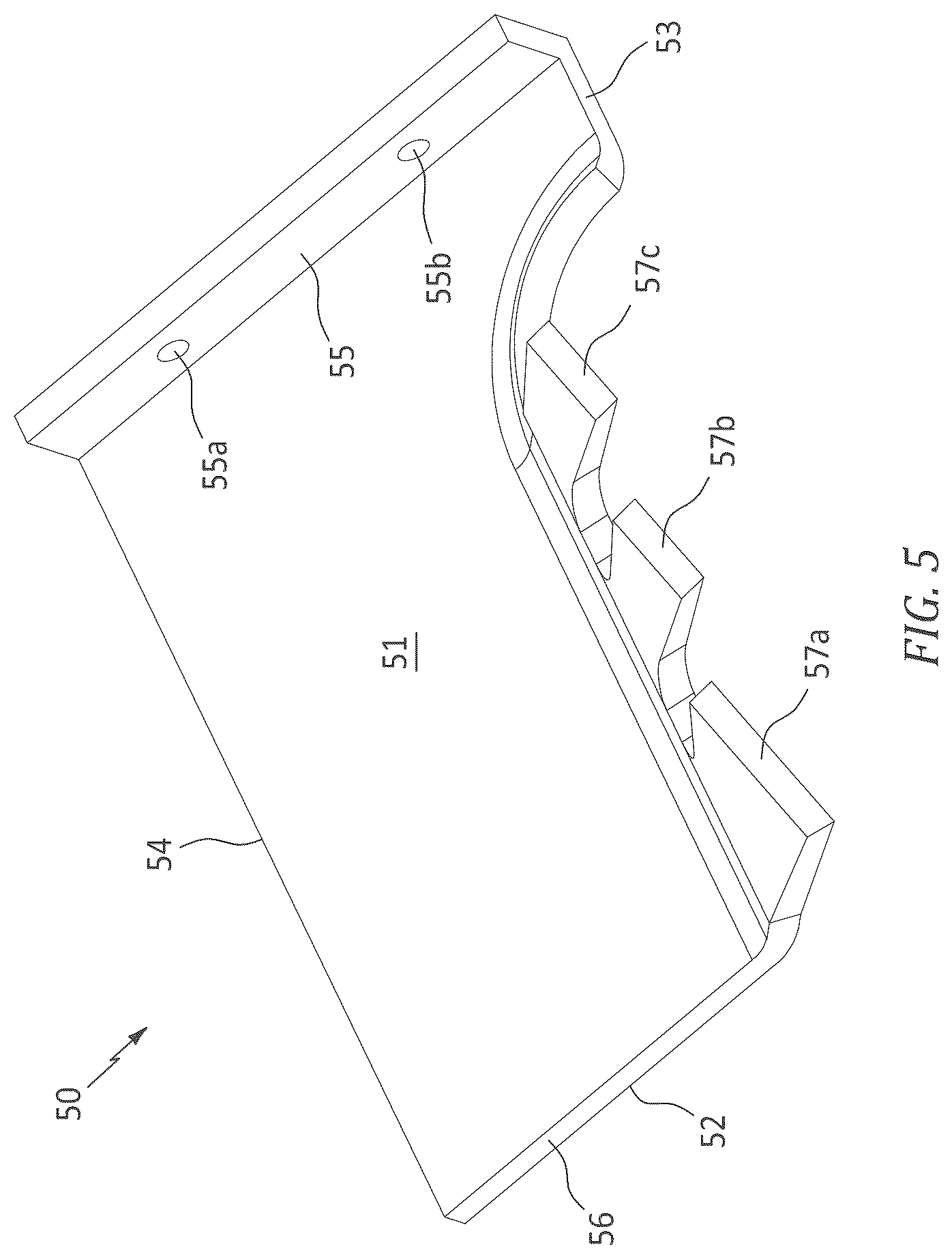 Patent US12457928 Figure 5 – Mower blade with removable cutting attachments