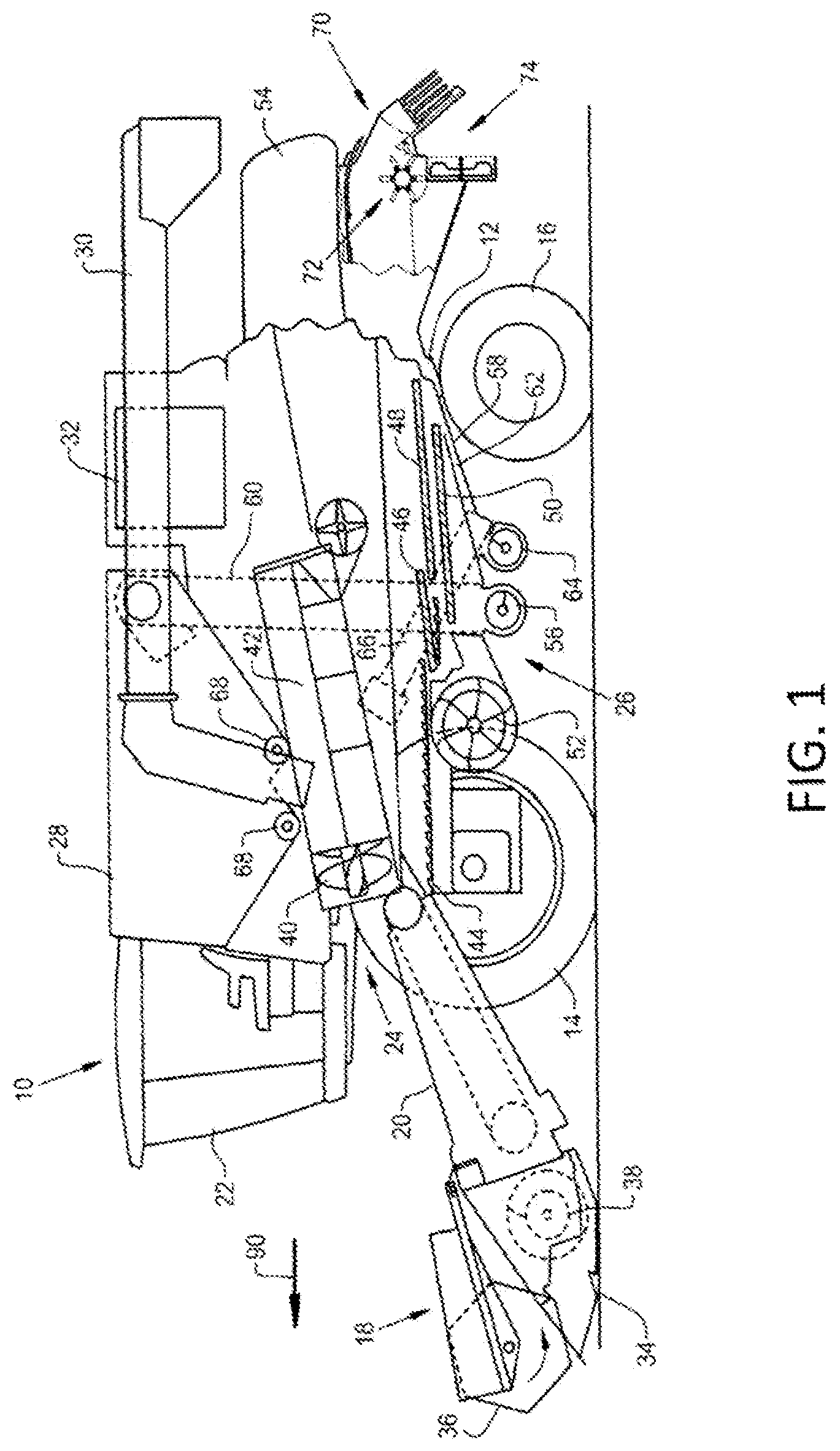 Patent US12457930 — Combine harvester with tilted crop material sensor arrangement — Figure 1