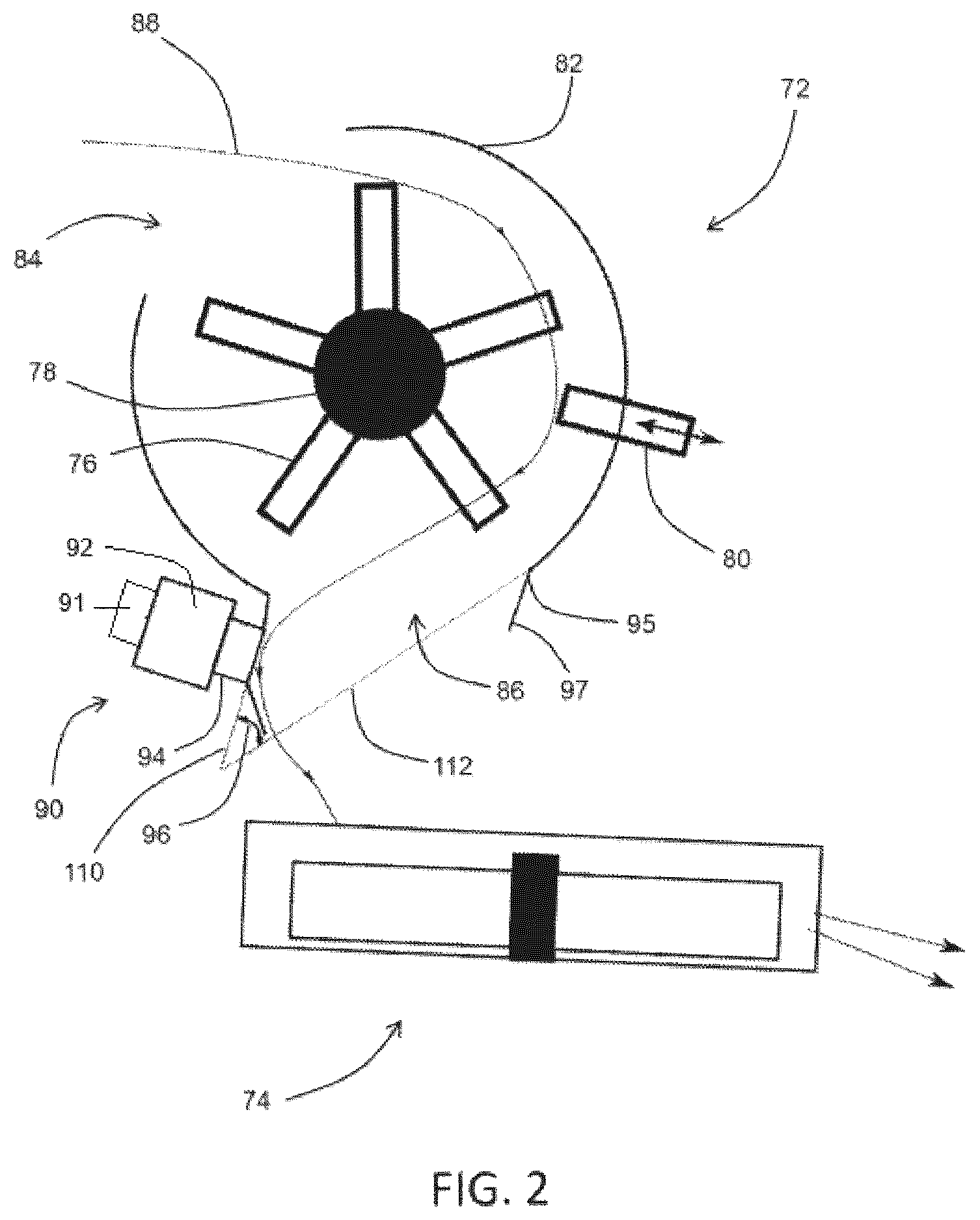 Patent US12457930 Figure 2 – Combine harvester with tilted crop material sensor arrangement