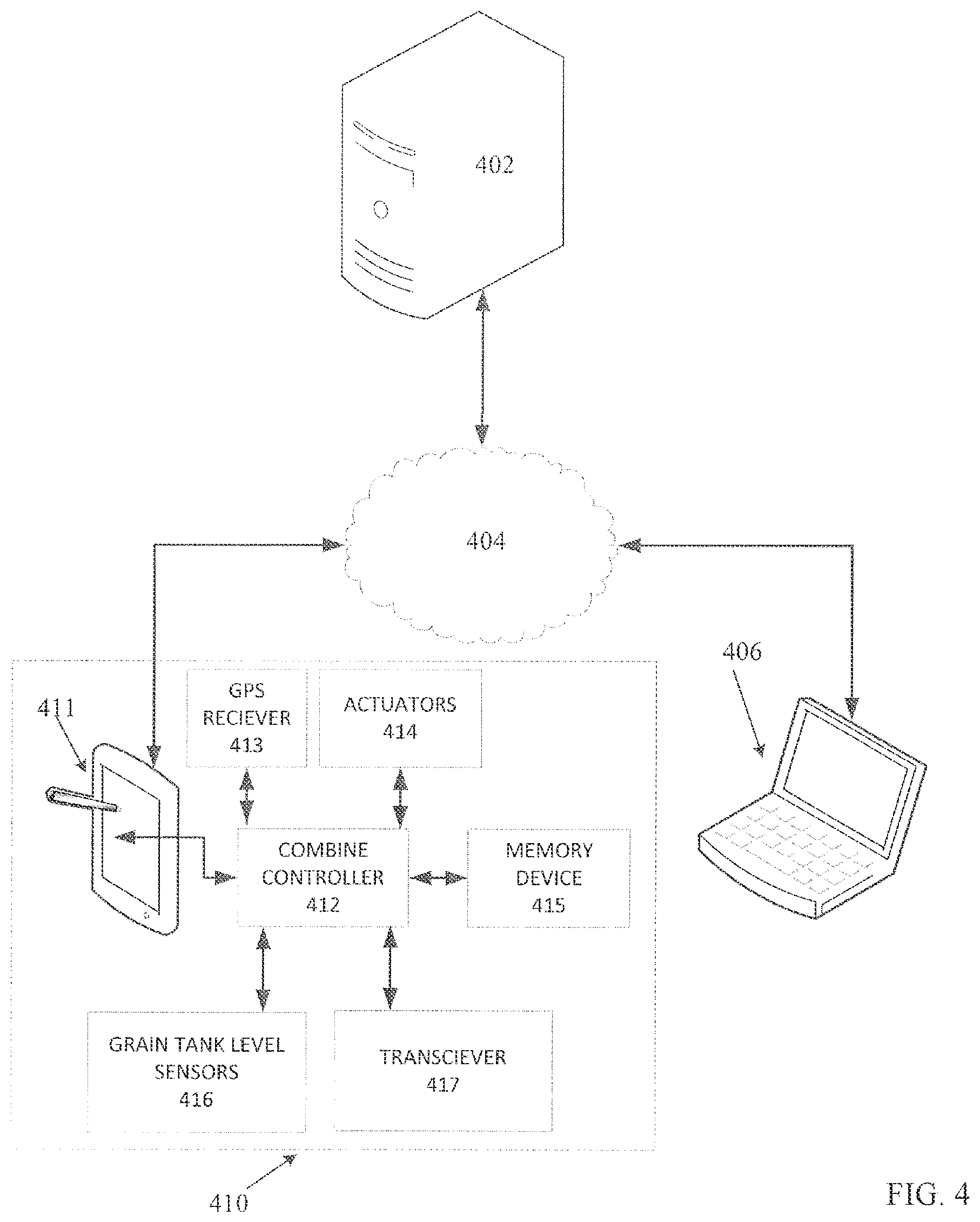 Patent US12457932 Figure 8 – Sensing array for grain tank