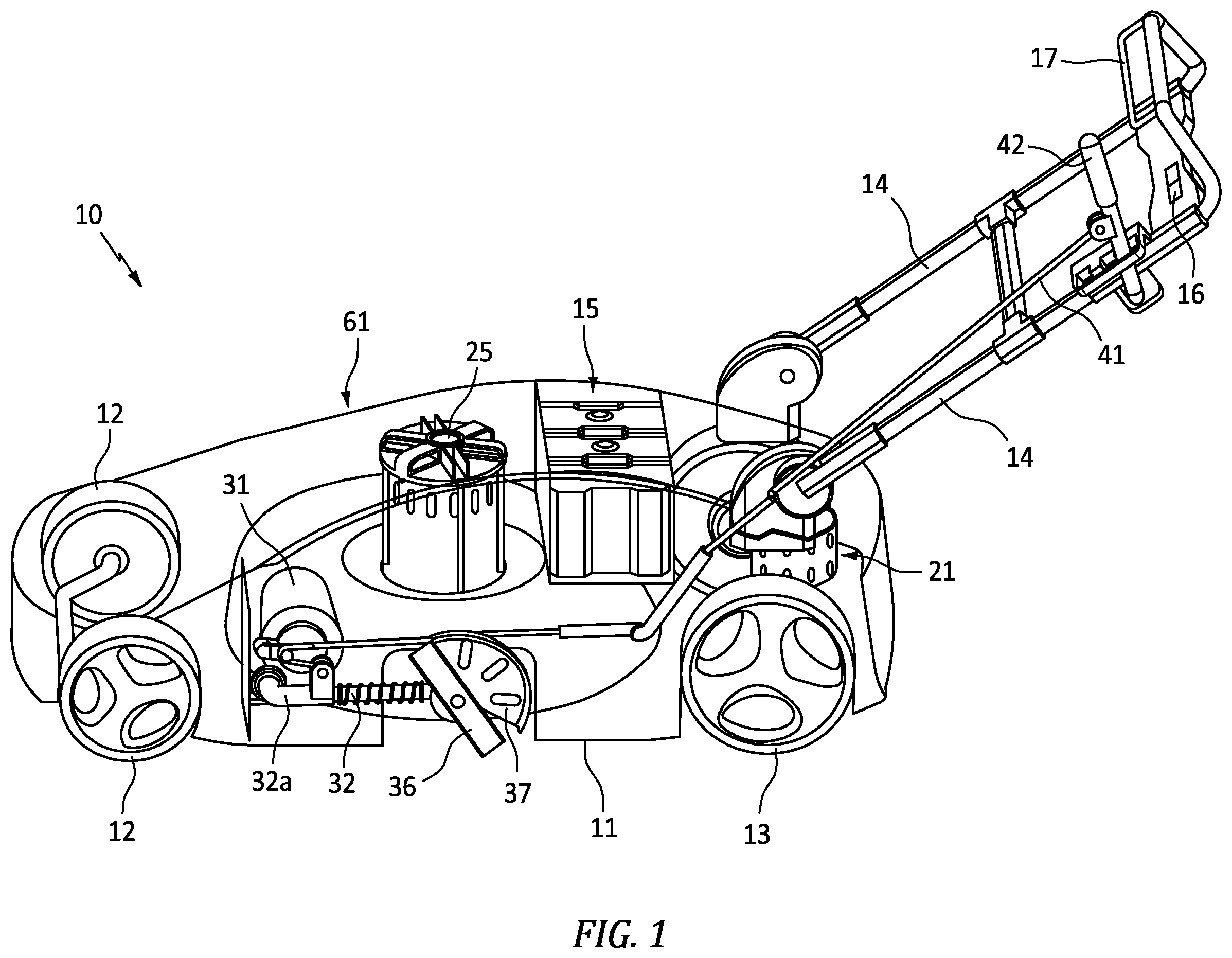 Patent US12457936 — Combination mower and edging device — Figure 1