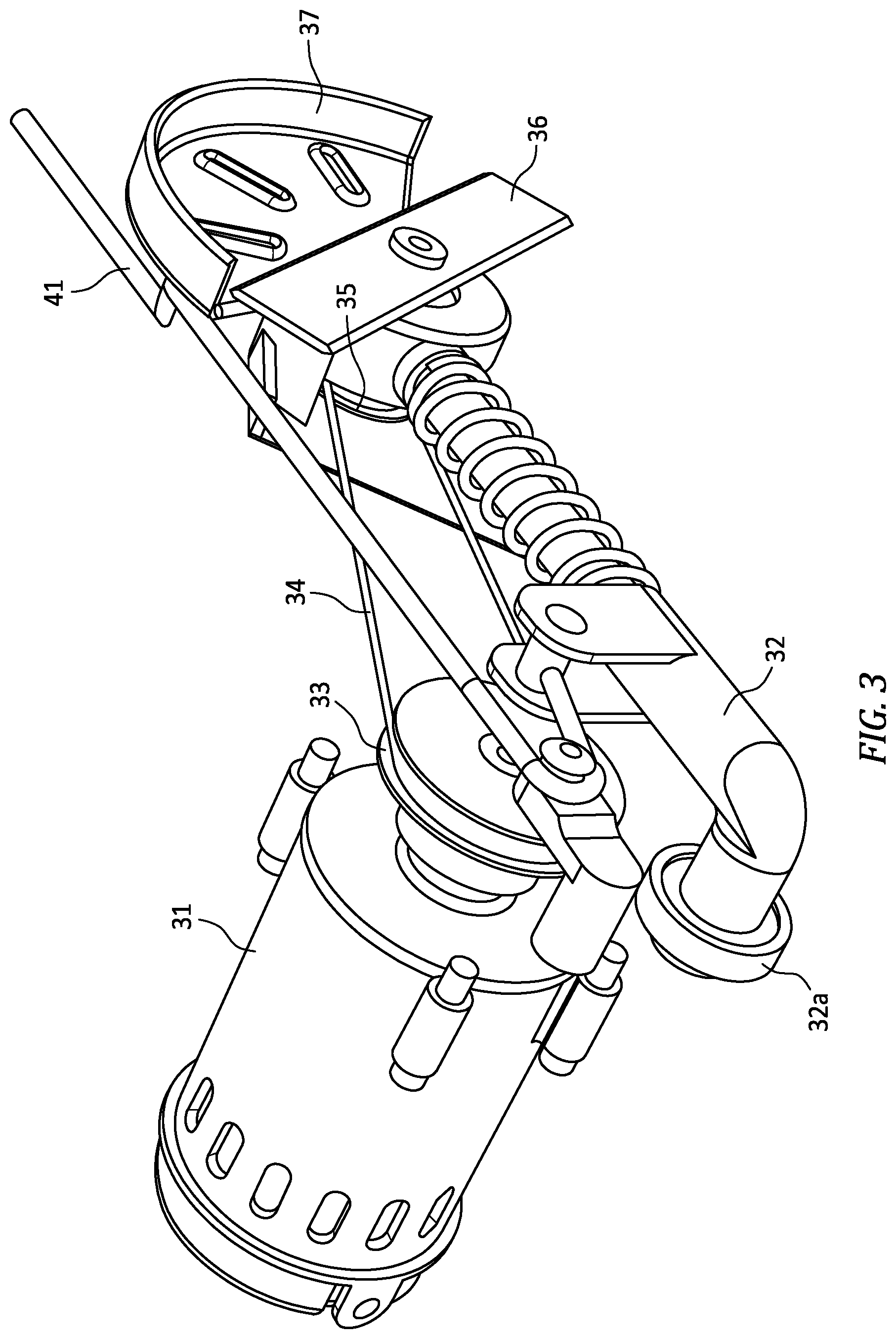 Patent US12457936 Figure 3 – Combination mower and edging device