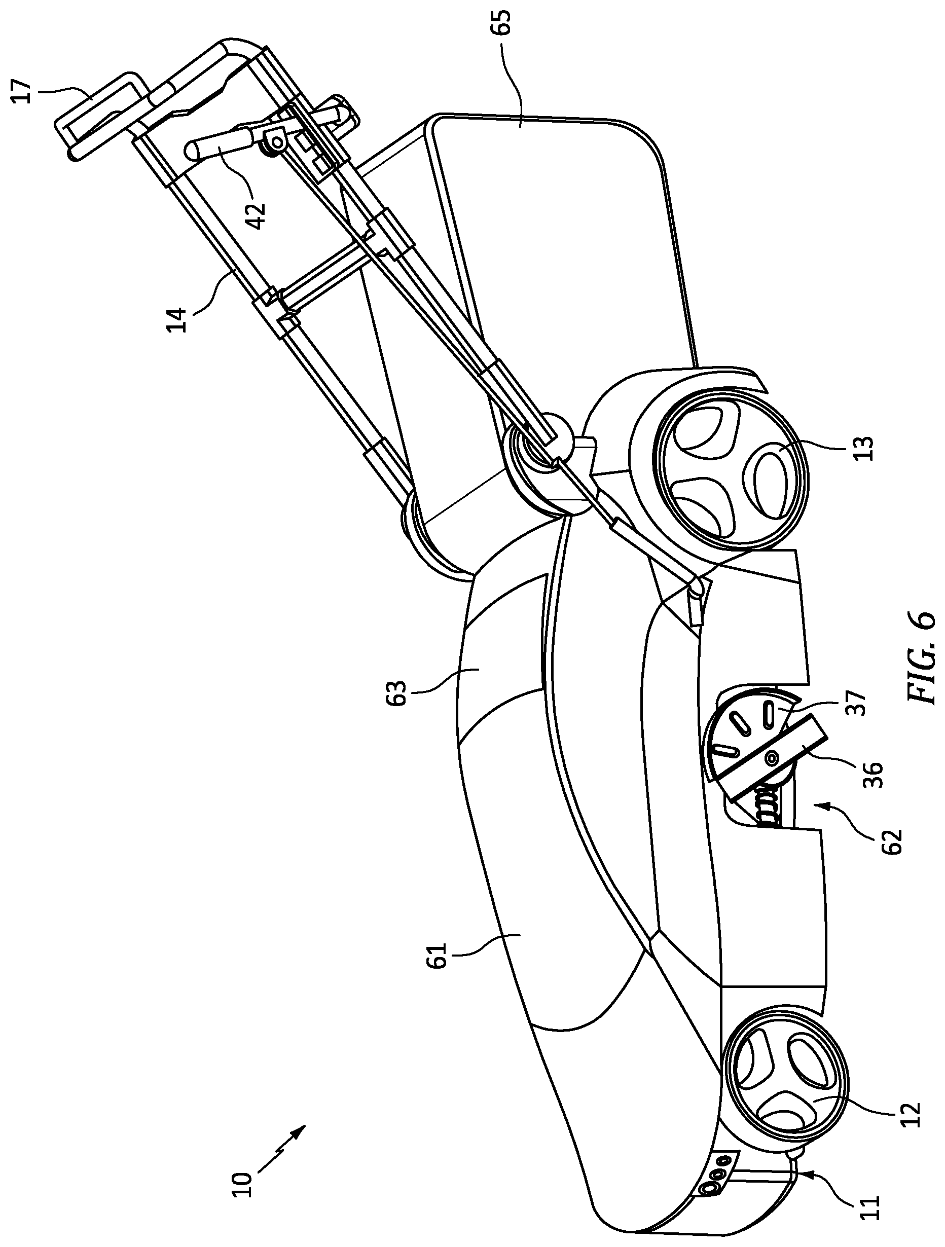 Patent US12457936 Figure 6 – Combination mower and edging device