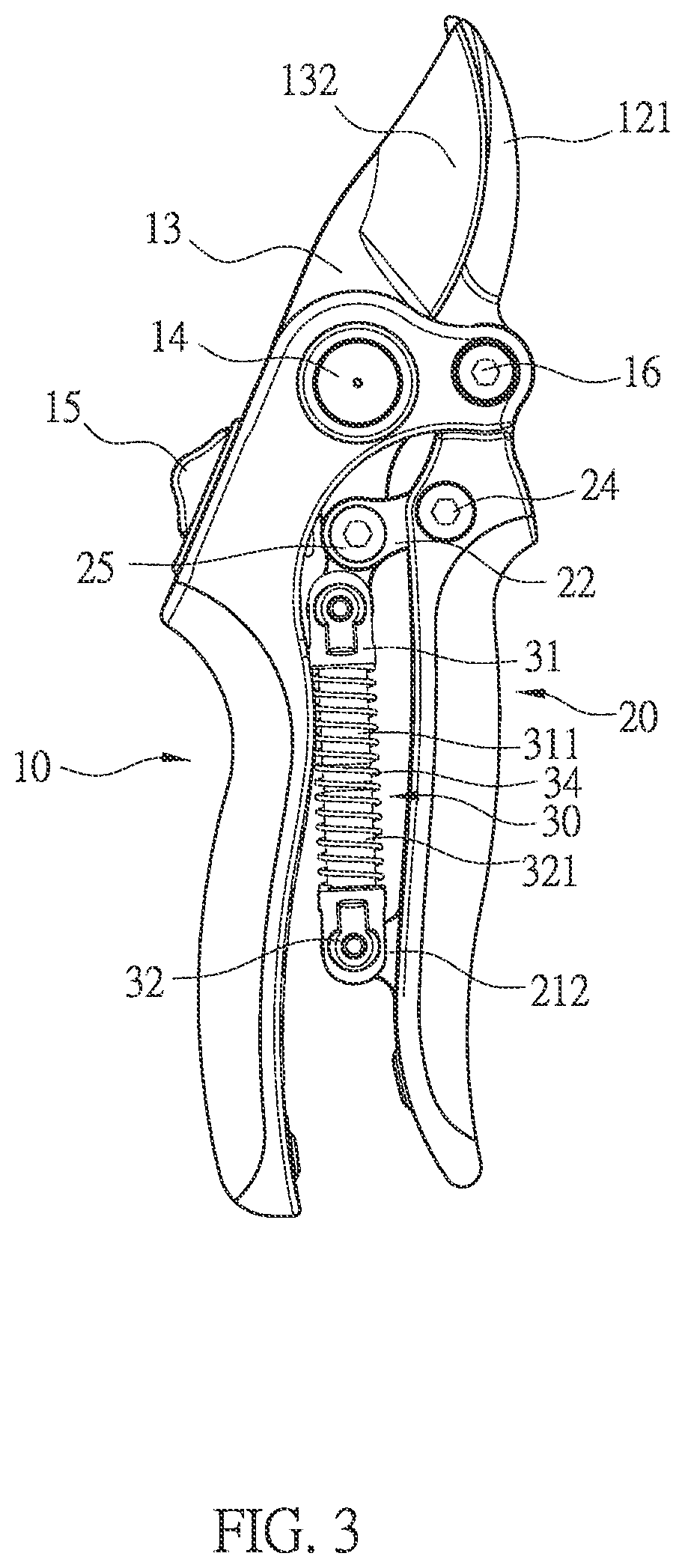 Patent US12457943 Figure 3 – Garden shears structure