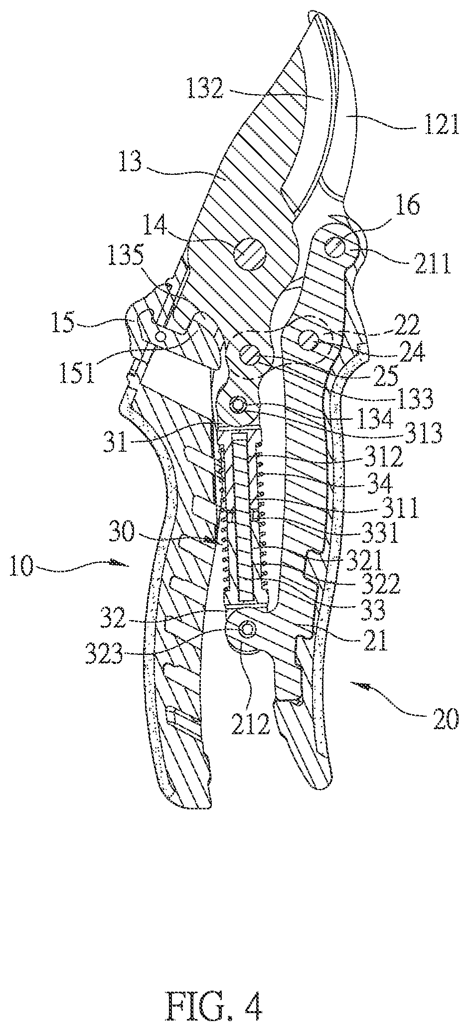 Patent US12457943 Figure 4 – Garden shears structure