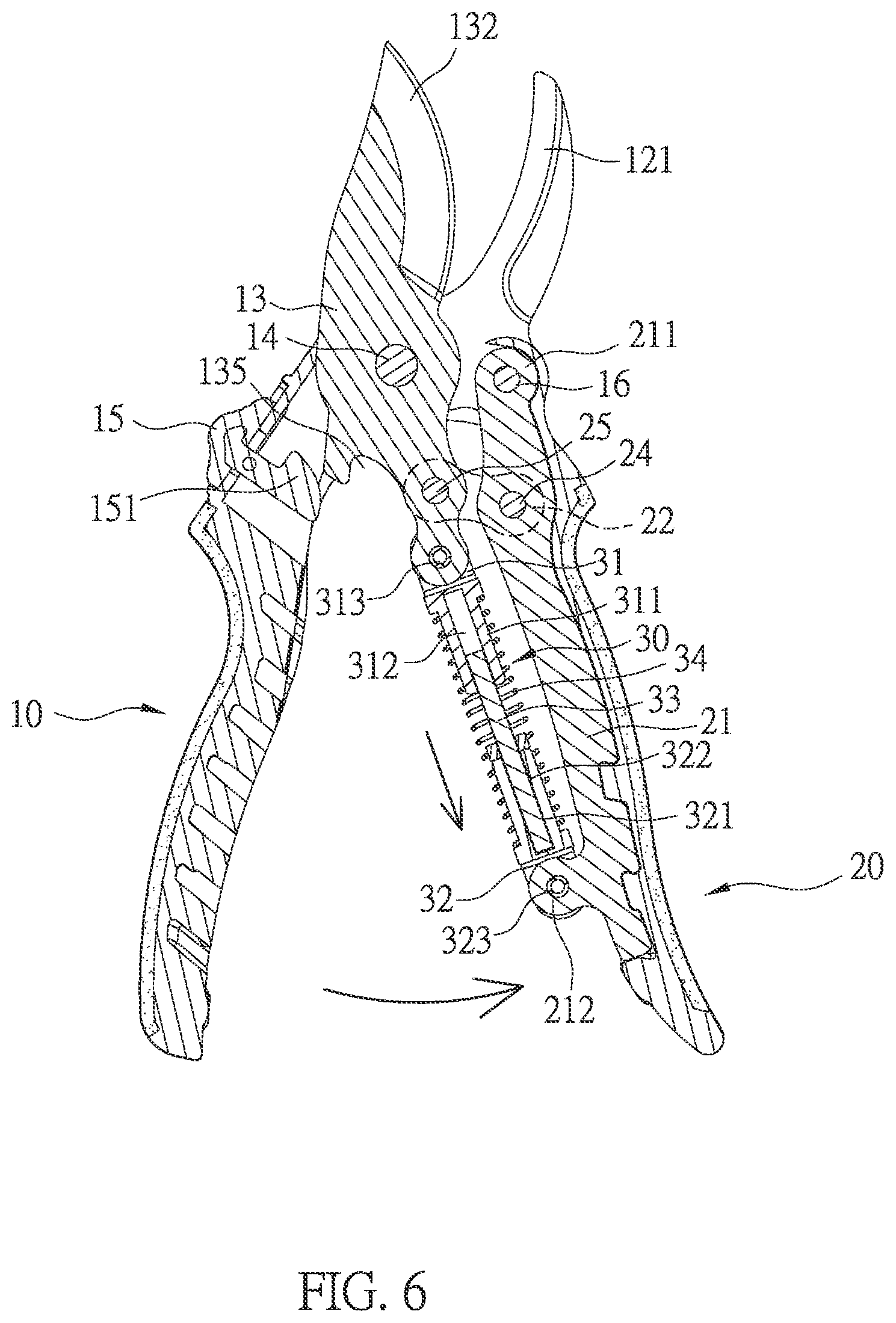 Patent US12457943 Figure 6 – Garden shears structure