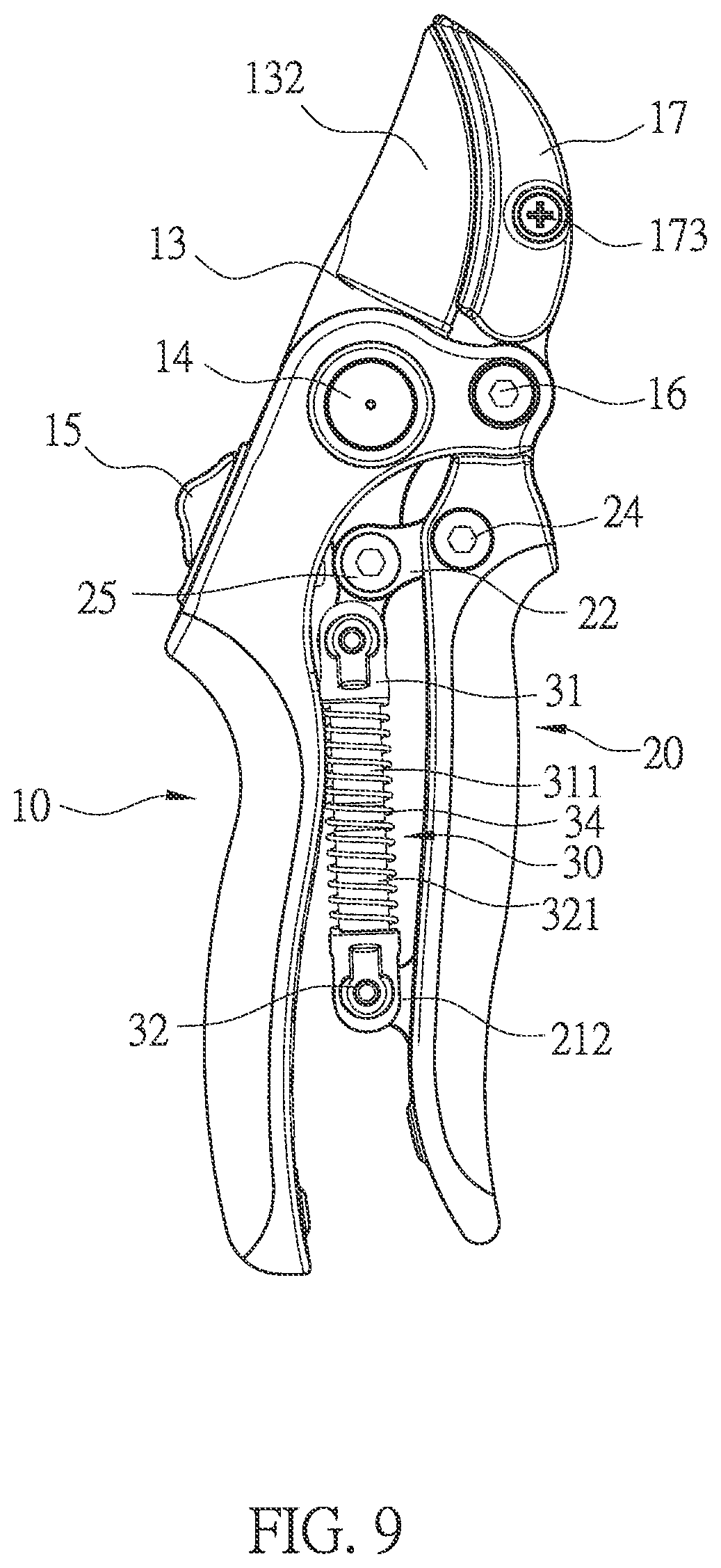 Patent US12457943 Figure 9 – Garden shears structure