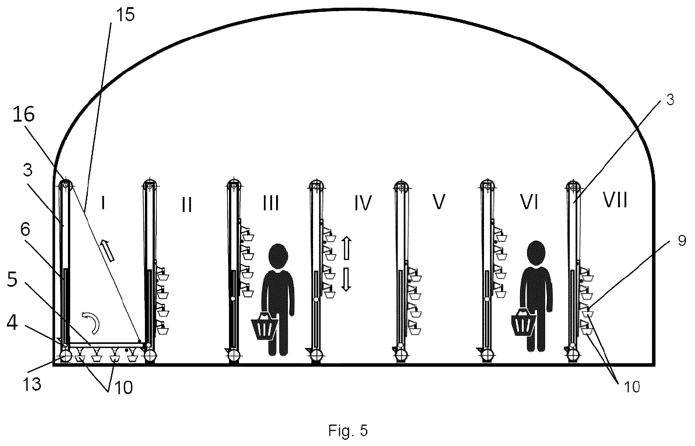 Patent US12457944 Figure 5 – Transformable greenhouse system