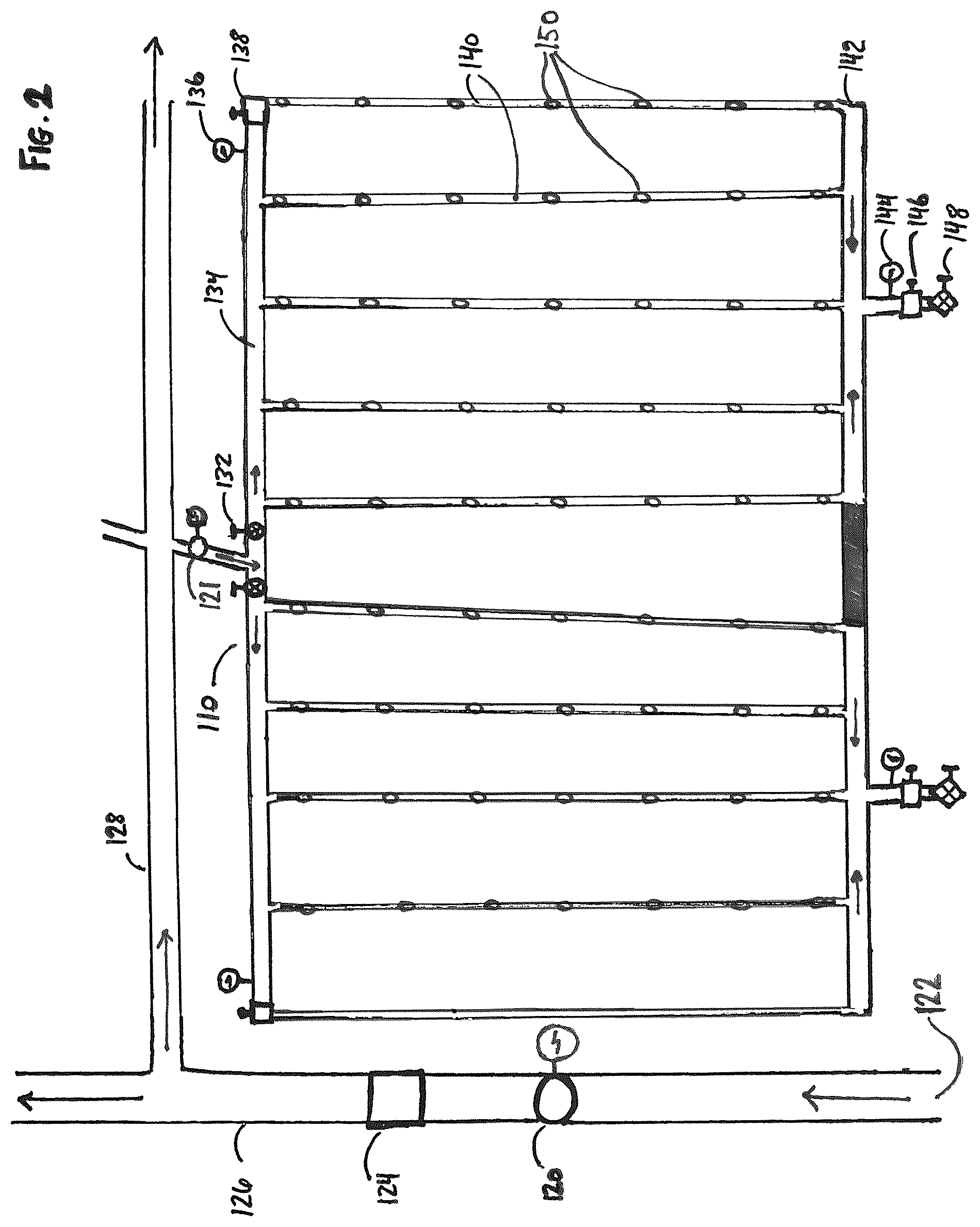 Patent US12457945 Figure 2 – Field drying method using subsurface irrigation systems