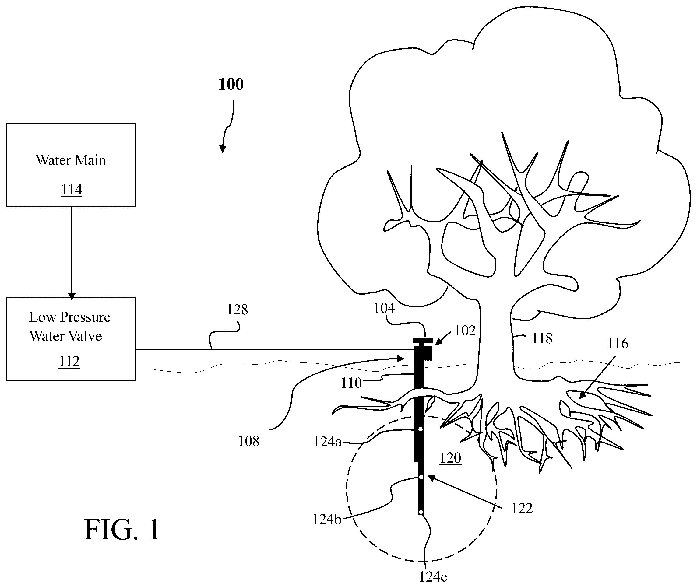 Patent US12457948 — Subterranean irrigation system — Figure 1