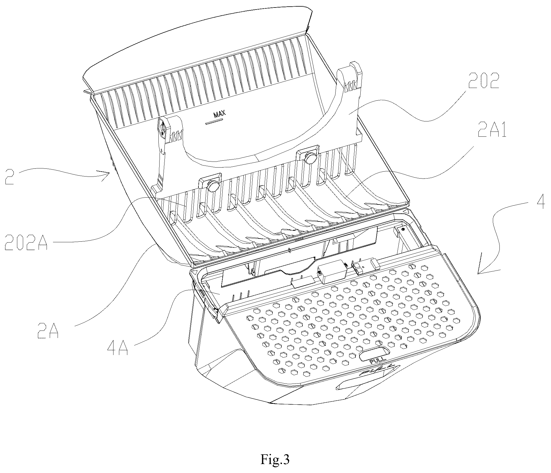 Patent US12457990 Figure 3 – Device for cleaning pet feces automatically and intelligently