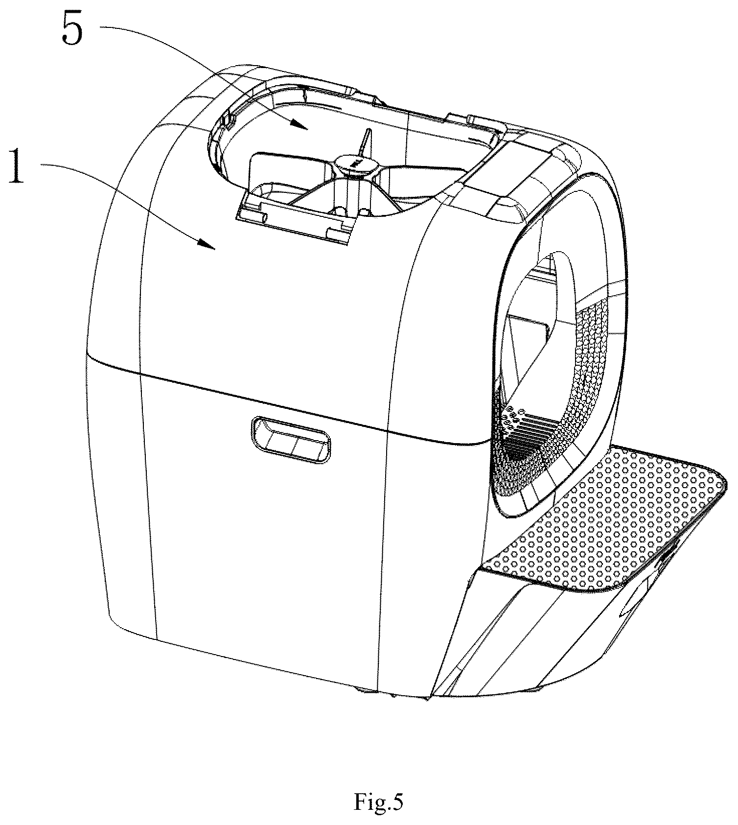 Patent US12457990 Figure 5 – Device for cleaning pet feces automatically and intelligently
