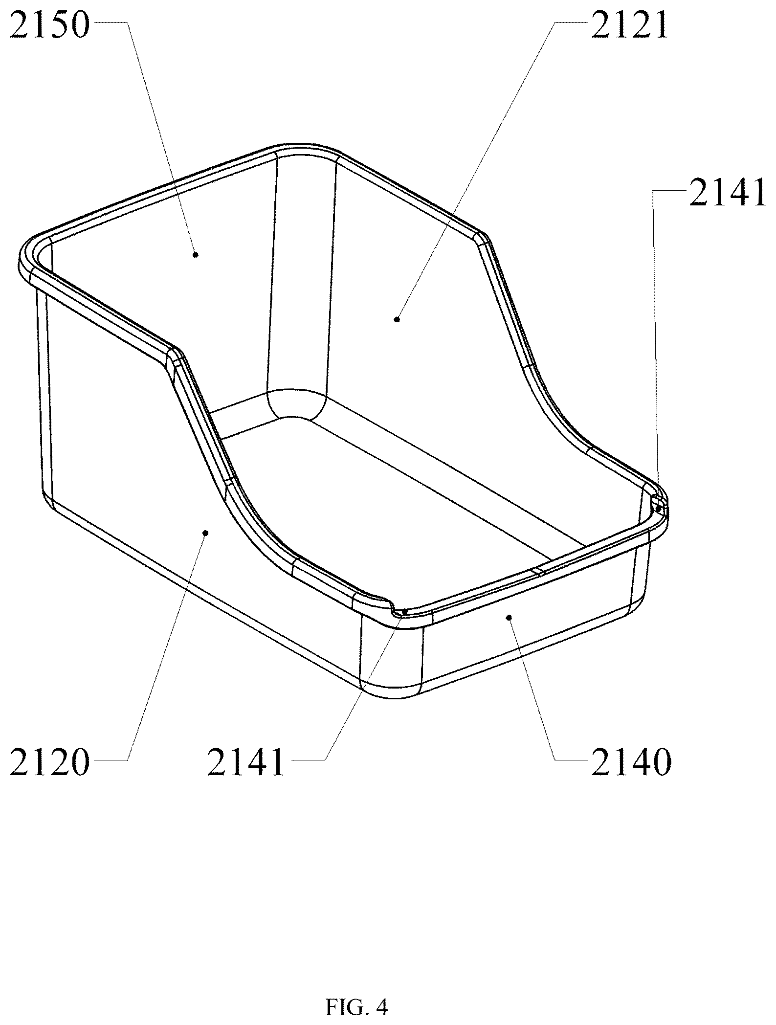 Patent US12457991 Figure 4 – Cat litter basin convenient for cleaning
