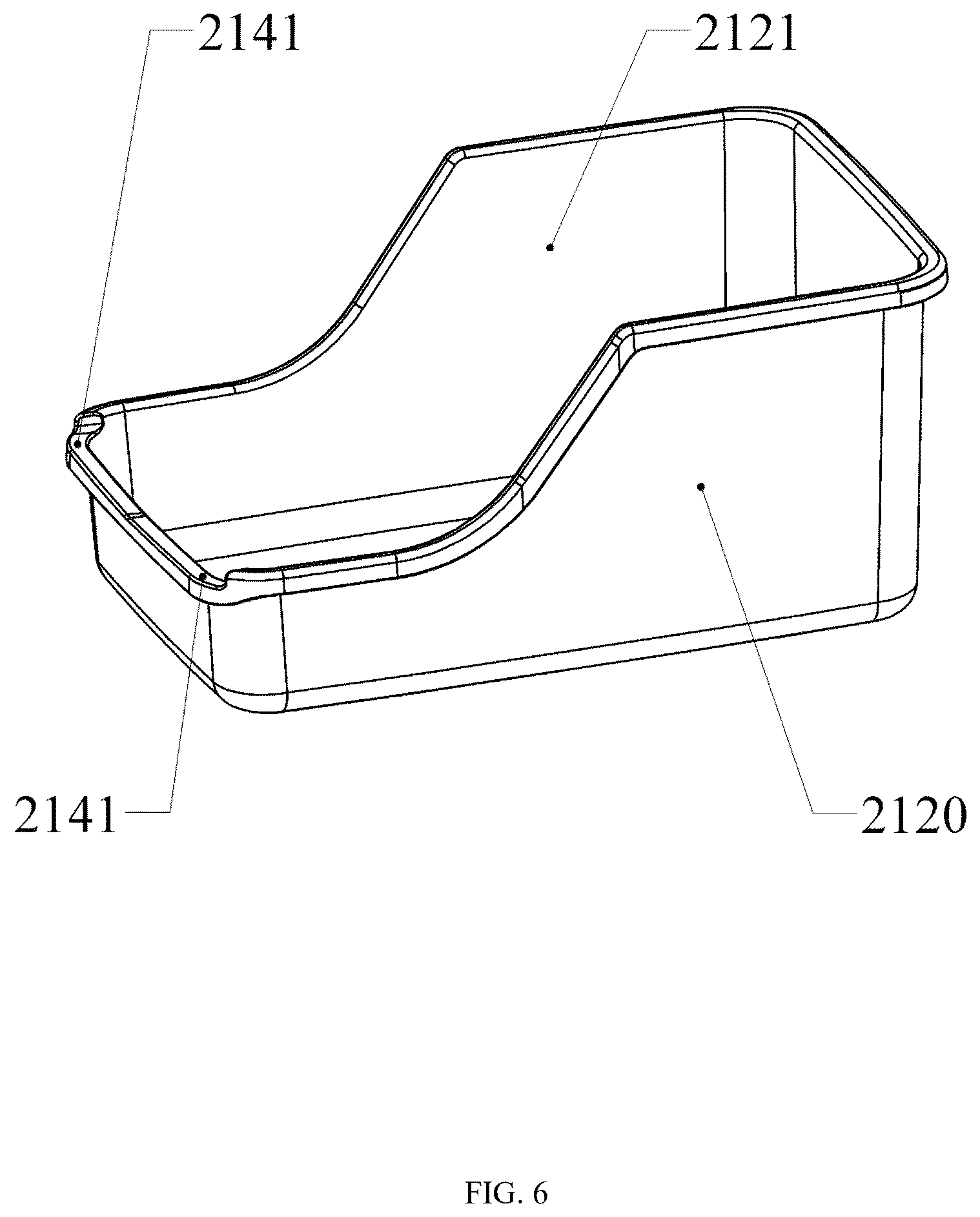 Patent US12457991 Figure 6 – Cat litter basin convenient for cleaning