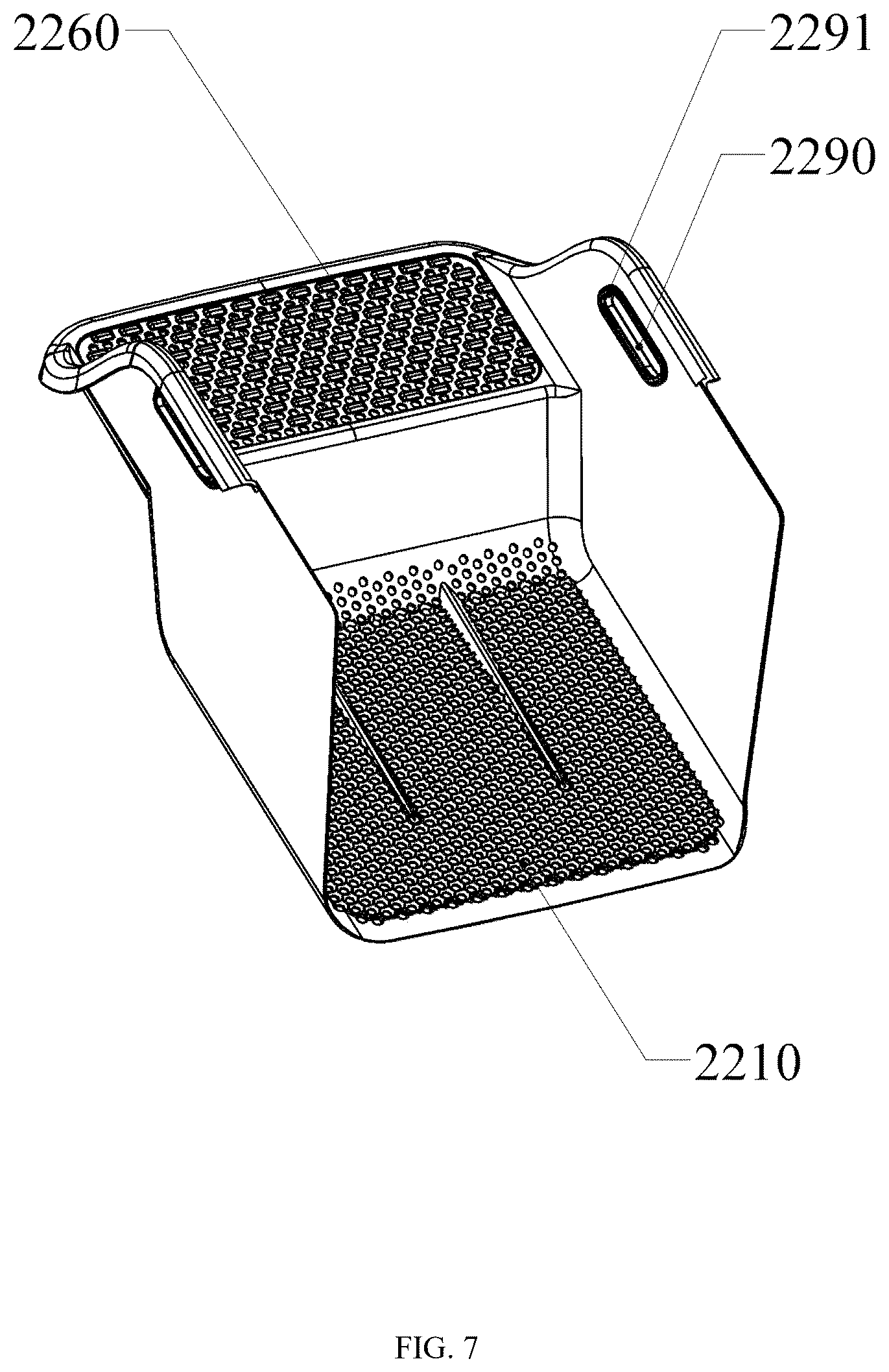 Patent US12457991 Figure 7 – Cat litter basin convenient for cleaning